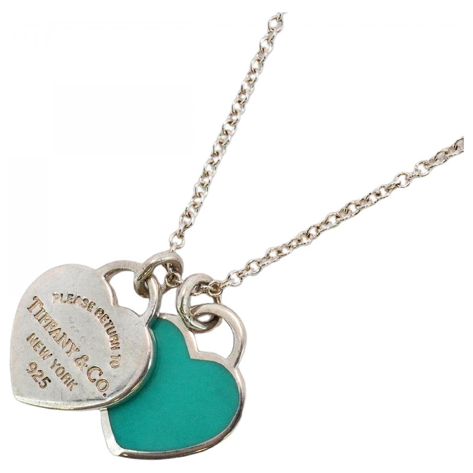 Tiffany & Co Tiffany Return to Heart Necklace Blue Silver  ref.2312129