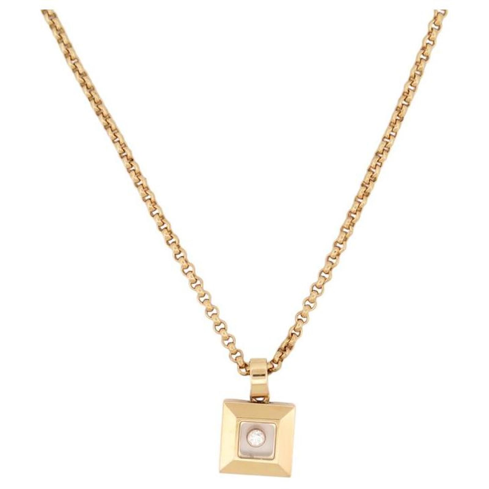 CHOPARD HAPPY DIAMONDS ICONS PENDANT NECKLACE 18K YELLOW GOLD 0.05CT DIAMOND Golden  ref.2185759