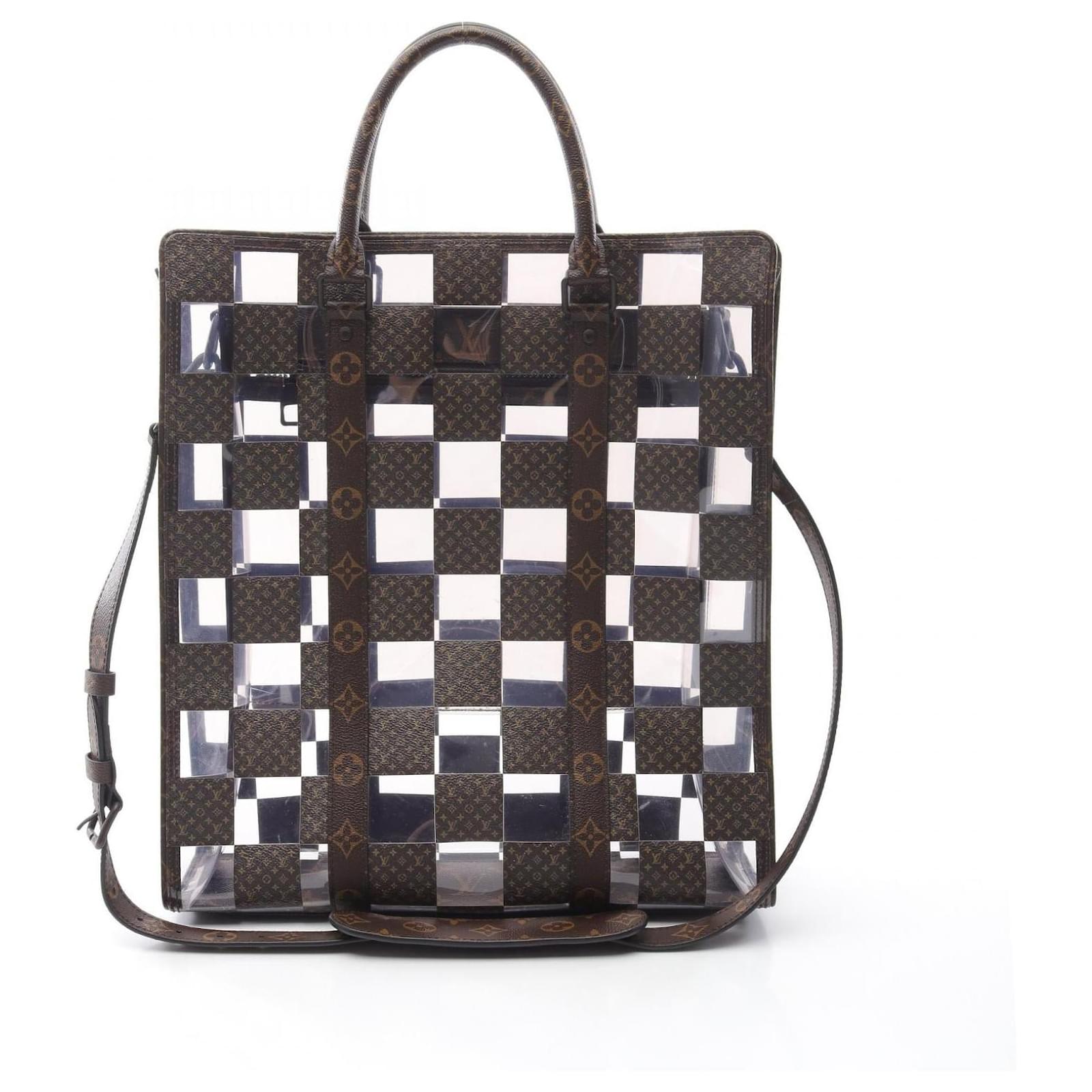 Louis Vuitton Monogram Sac Plat 2way Tote Bag M20866 Brown Cloth  ref.2264532