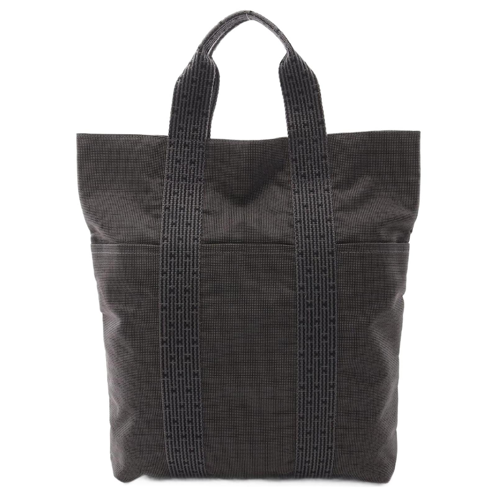 Hermès Hermes Canvas Herline Cabas Tote Bag Grey Cloth  ref.2264510