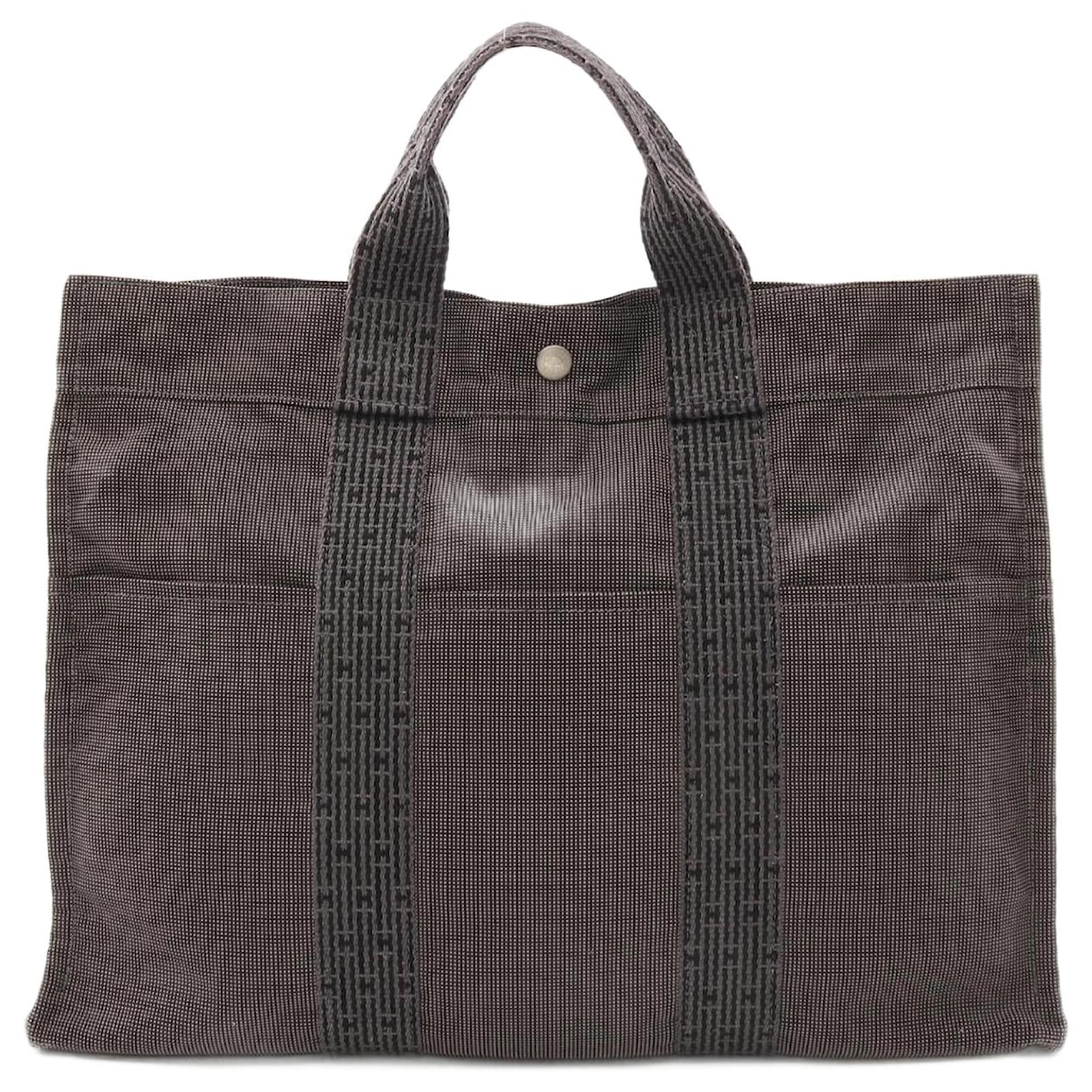 Hermès Hermes Herline MM Nylon Canvas Tote Bag Grey  ref.2264313
