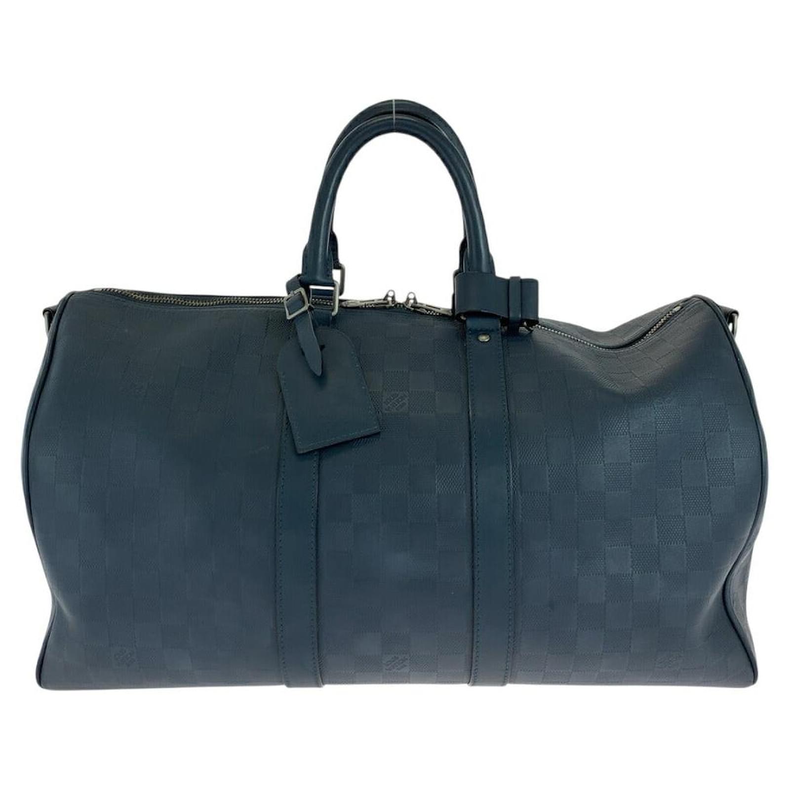 Louis Vuitton Keepall Bandouliere Damier Infini 2way Boston Bag Blue Leather  ref.2264180