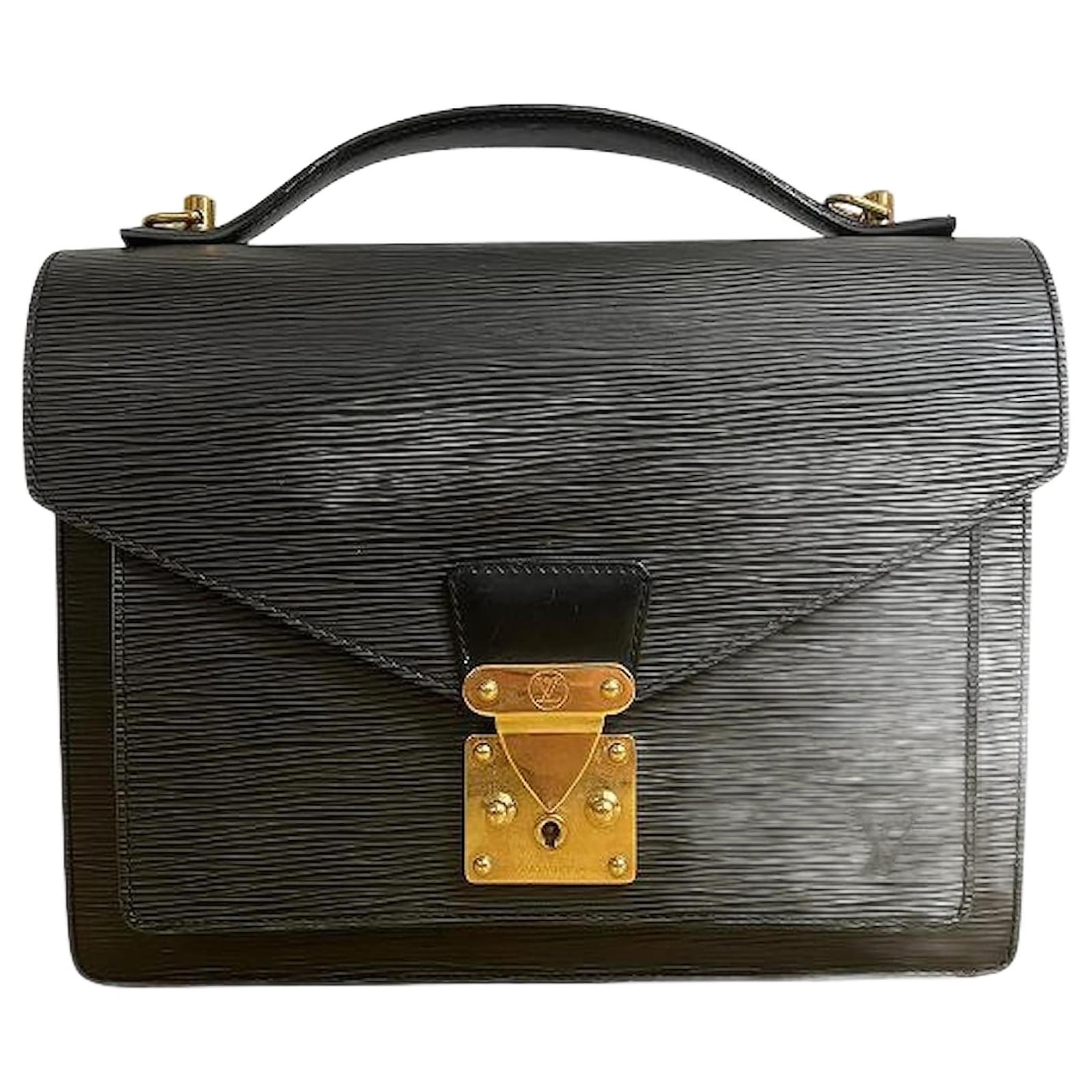 Louis Vuitton Monceau Epi Bag Black Leather  ref.2263989