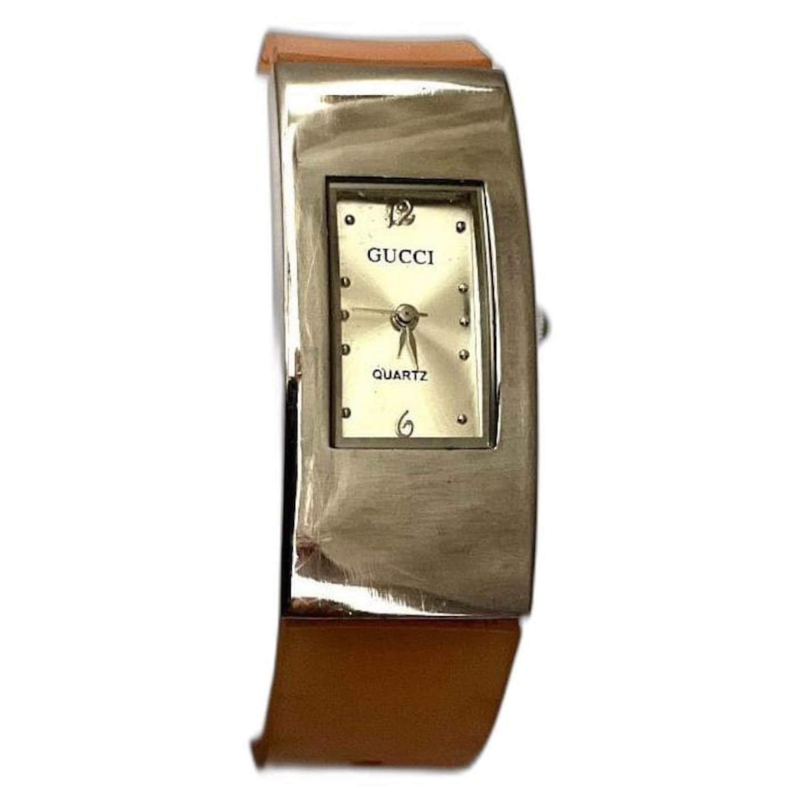 Gucci Fine watches Silvery Orange Steel Rubber  ref.2309463