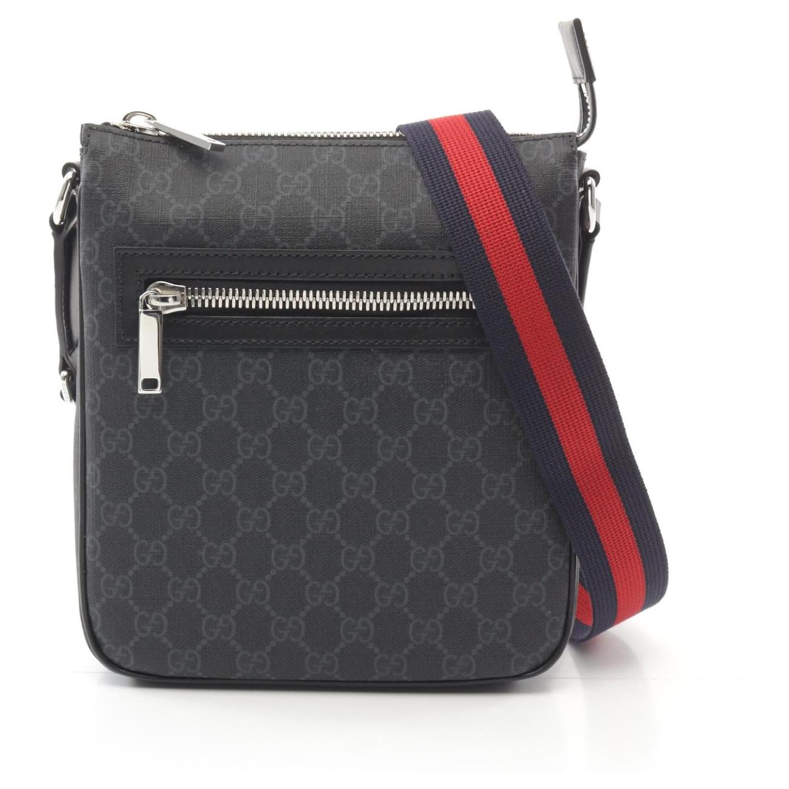 Gucci GG Supreme Small Shoulder Bag PVC Coated Canvas Leather 792082FADJA1042 Black Cloth  ref.2262854