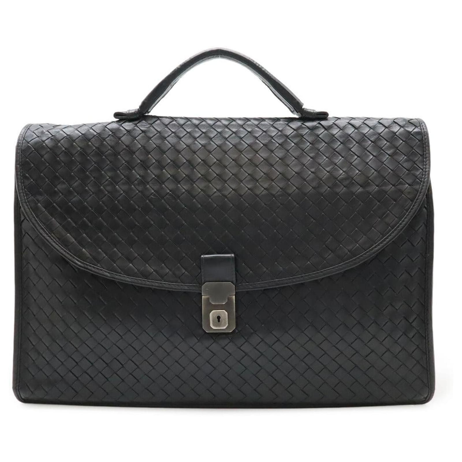 Bottega Veneta Intrecciato Leather Briefcase Black  ref.2262482