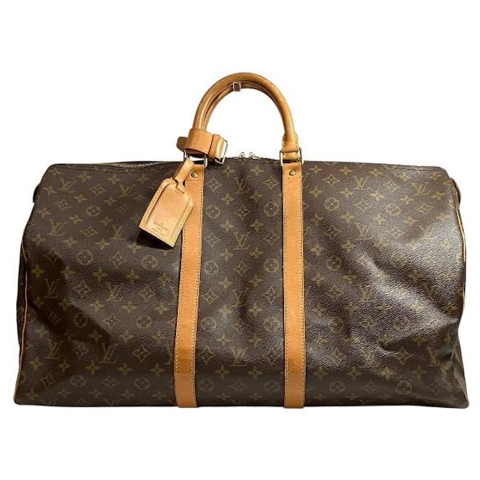 Louis Vuitton Keepall Monogram Boston Bag Brown Cloth  ref.2261890