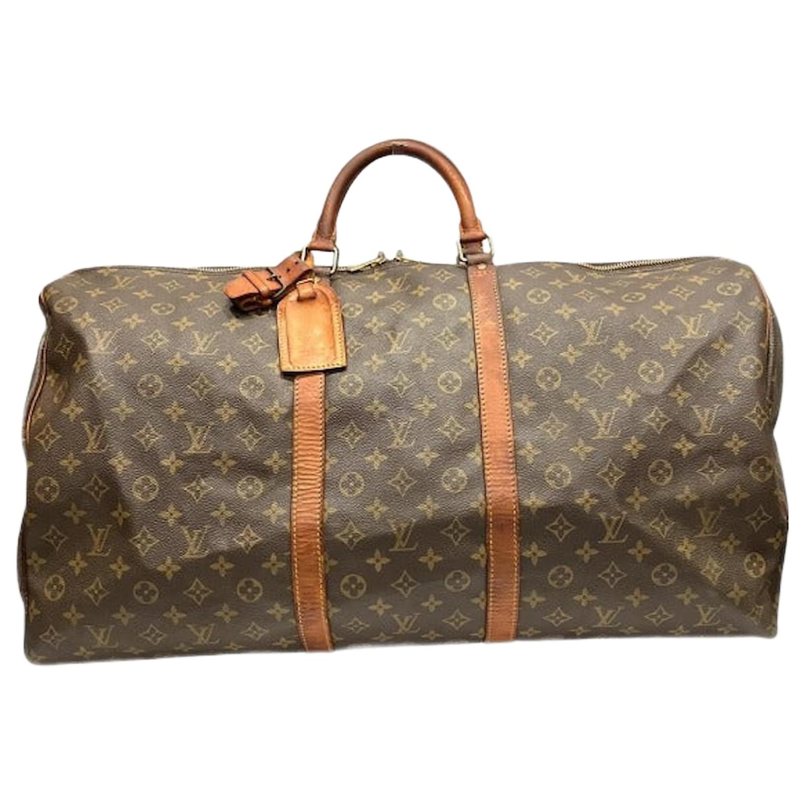 Louis Vuitton Keepall Monogram Boston Bag Brown Cloth  ref.2261880