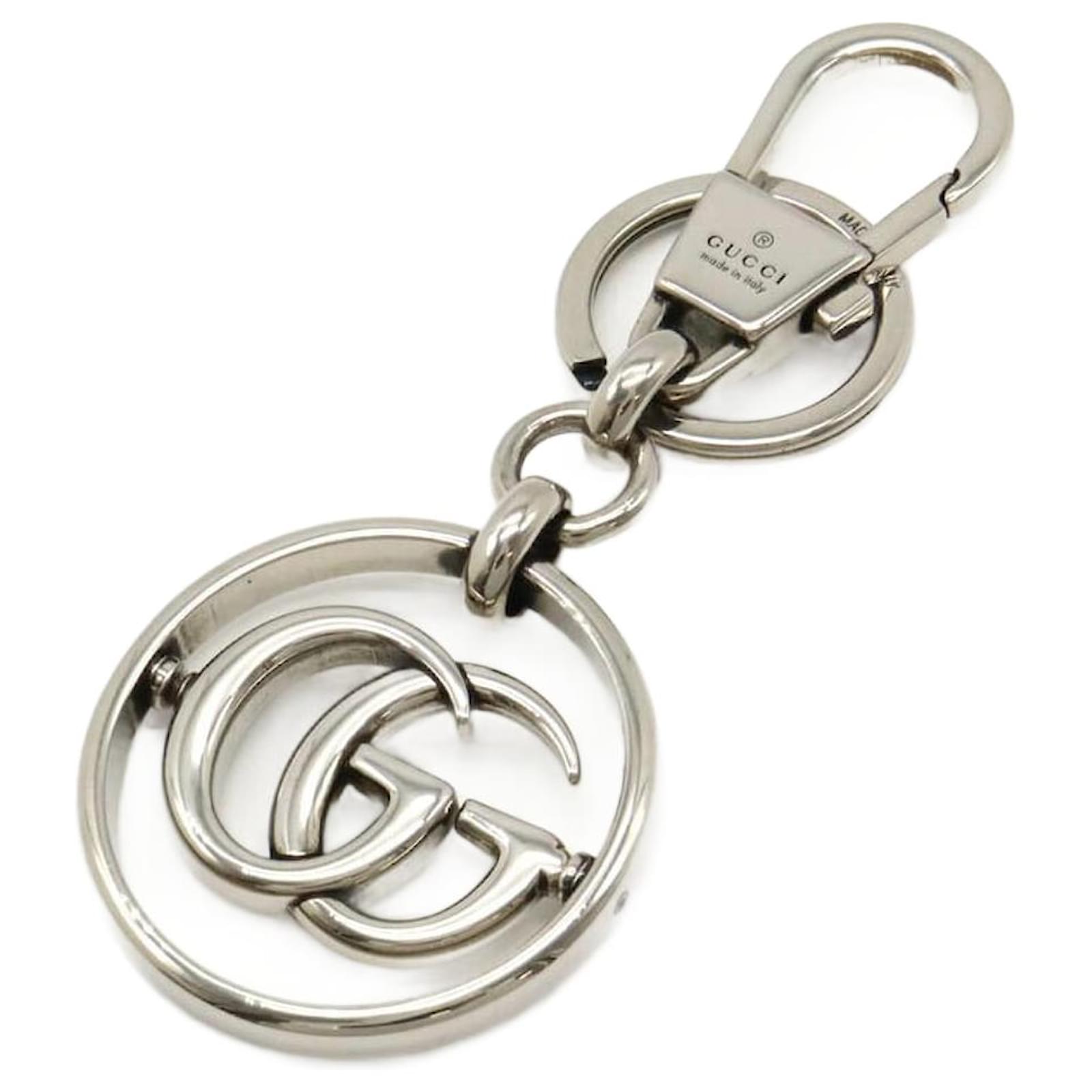 Gucci Metal Double G Key Holder Bag Charm 752067 Silvery  ref.2309471