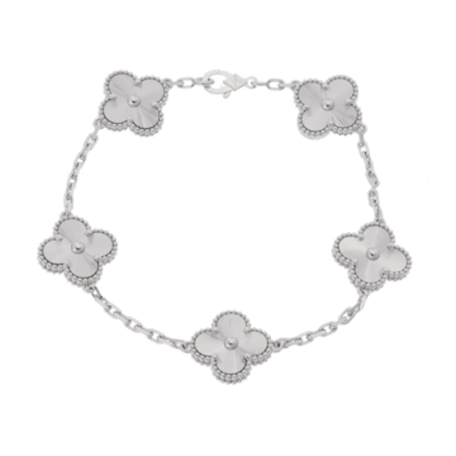 Van Cleef & Arpels Vintage Alhambra Charm Bracelet Golden White gold  ref.2309405