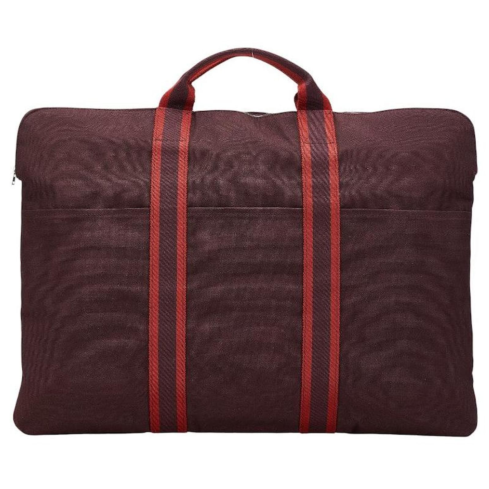 Hermès Hermes Herline Canvas Business Bag Brown Cloth  ref.2261716