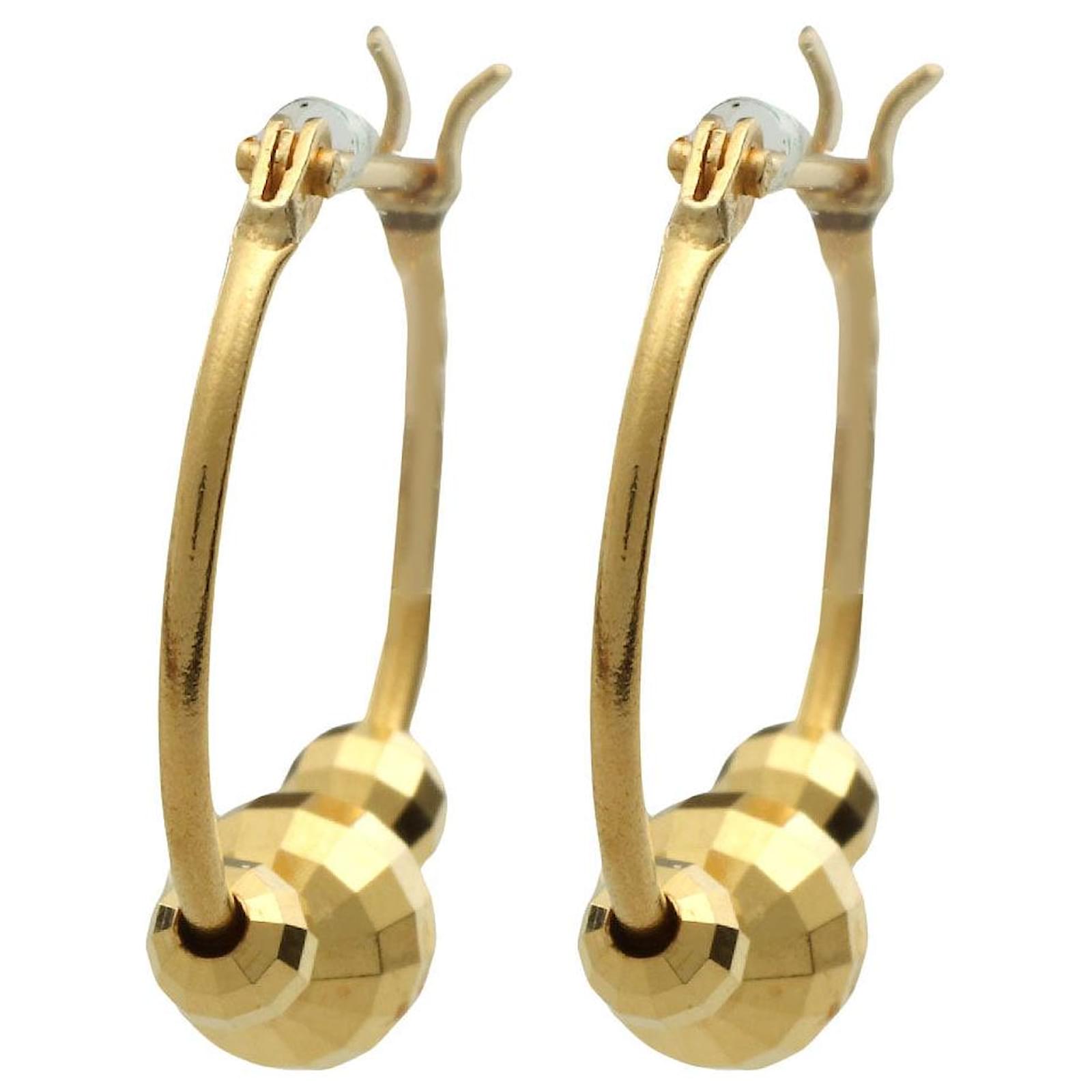 Autre Marque K18YG Yellow Gold Hoop Earrings Golden Metal  ref.2327432