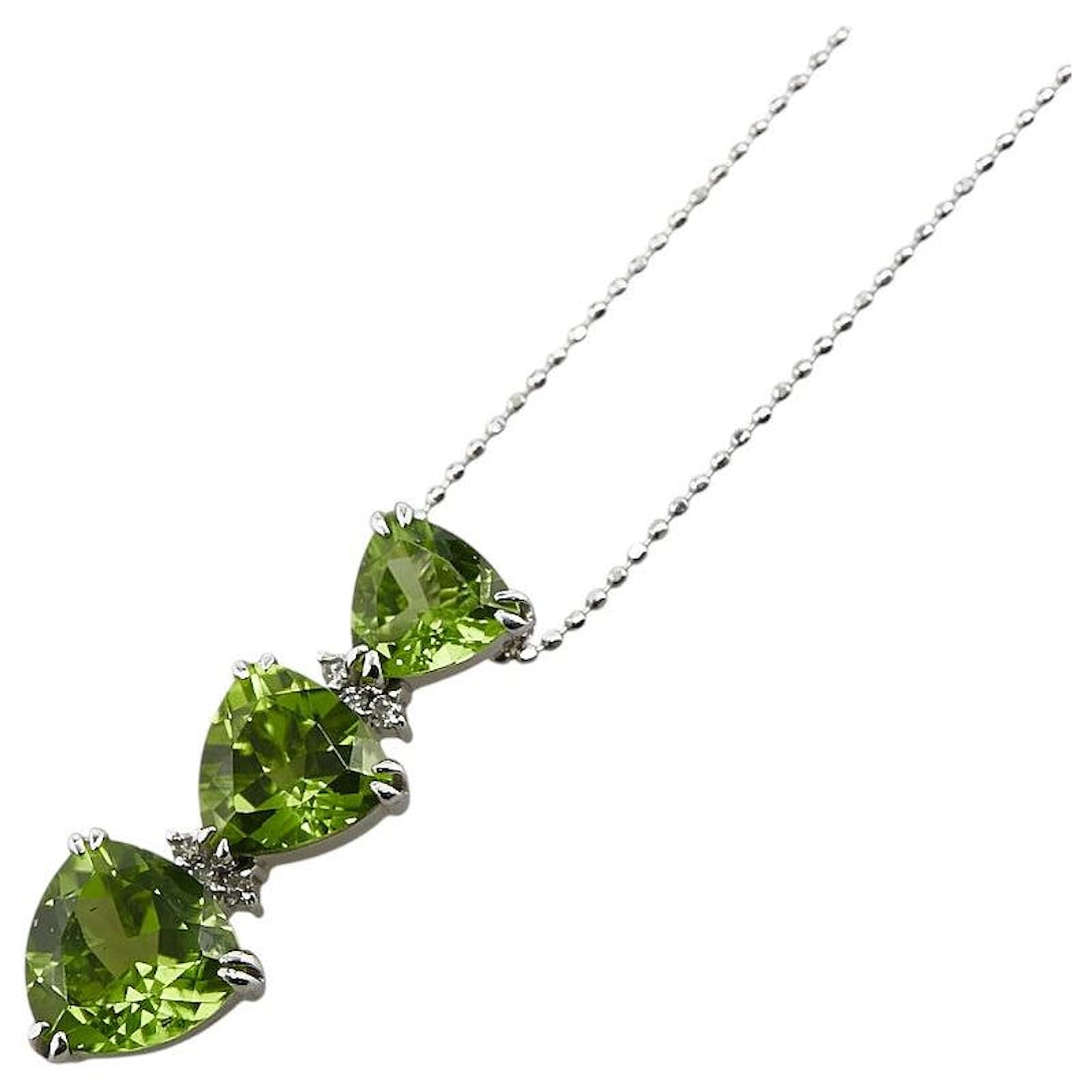 Autre Marque Au750 Triangle Motif Necklace Silvery Metal  ref.2327180