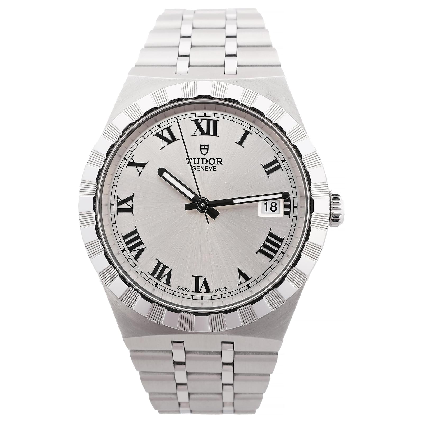 Autre Marque Tudor Royal 28500 6P37051 SS SS AT Silver-Face Watch Black Steel  ref.2320219