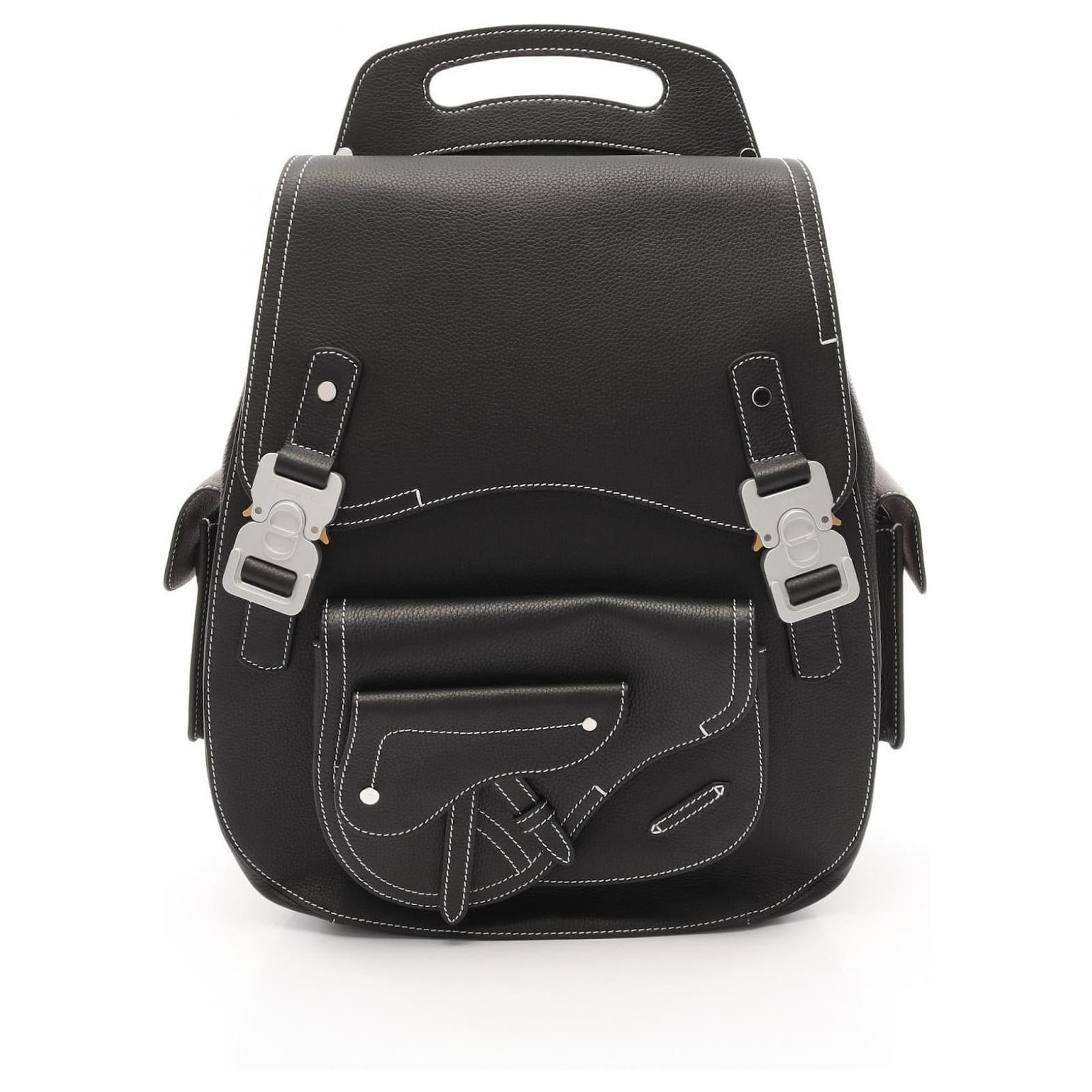 Christian Dior Dior Gallop Grained Calfskin Backpack Black Leather  ref.2259475