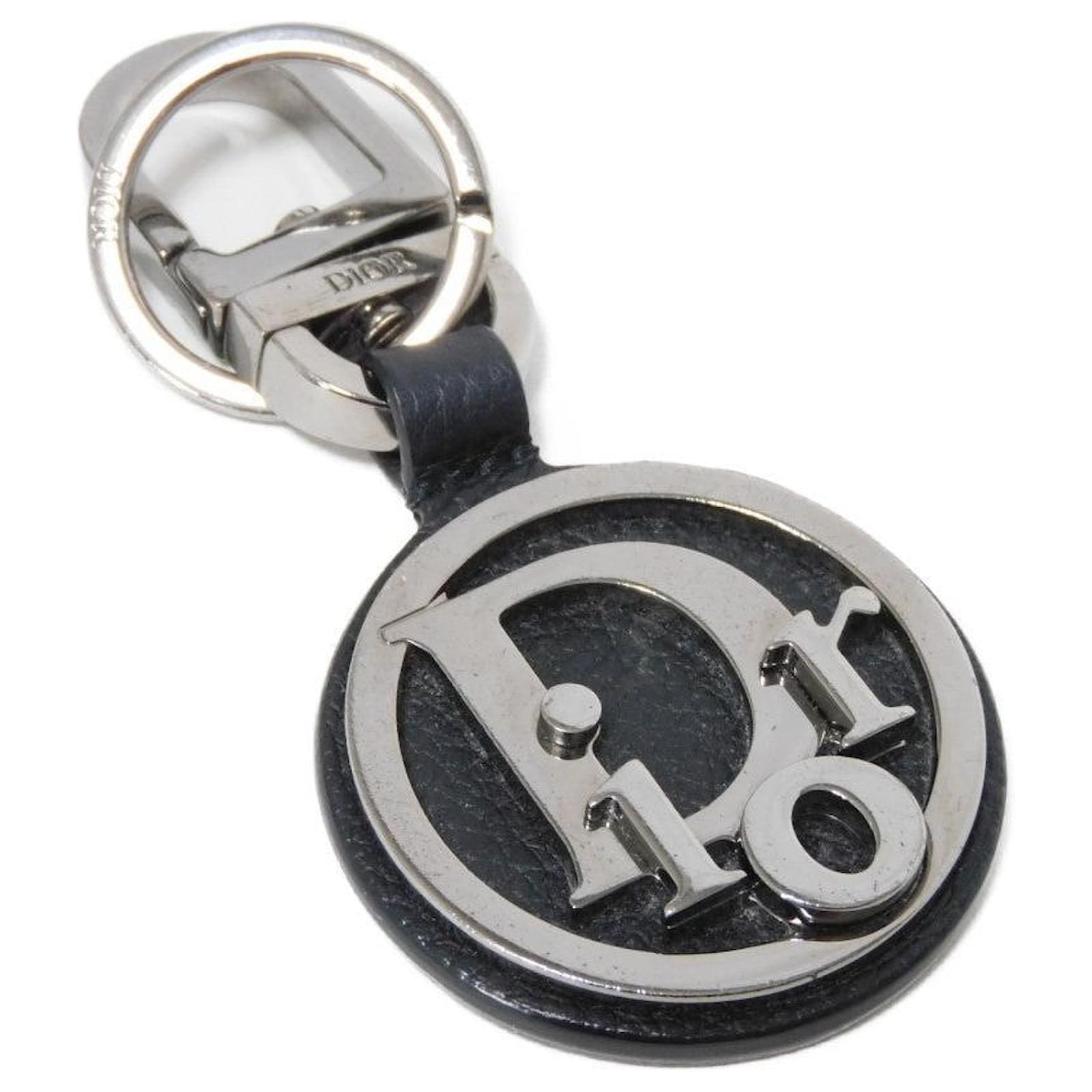 Dior D-Touch Keyring Keychain Black Leather  ref.2308940