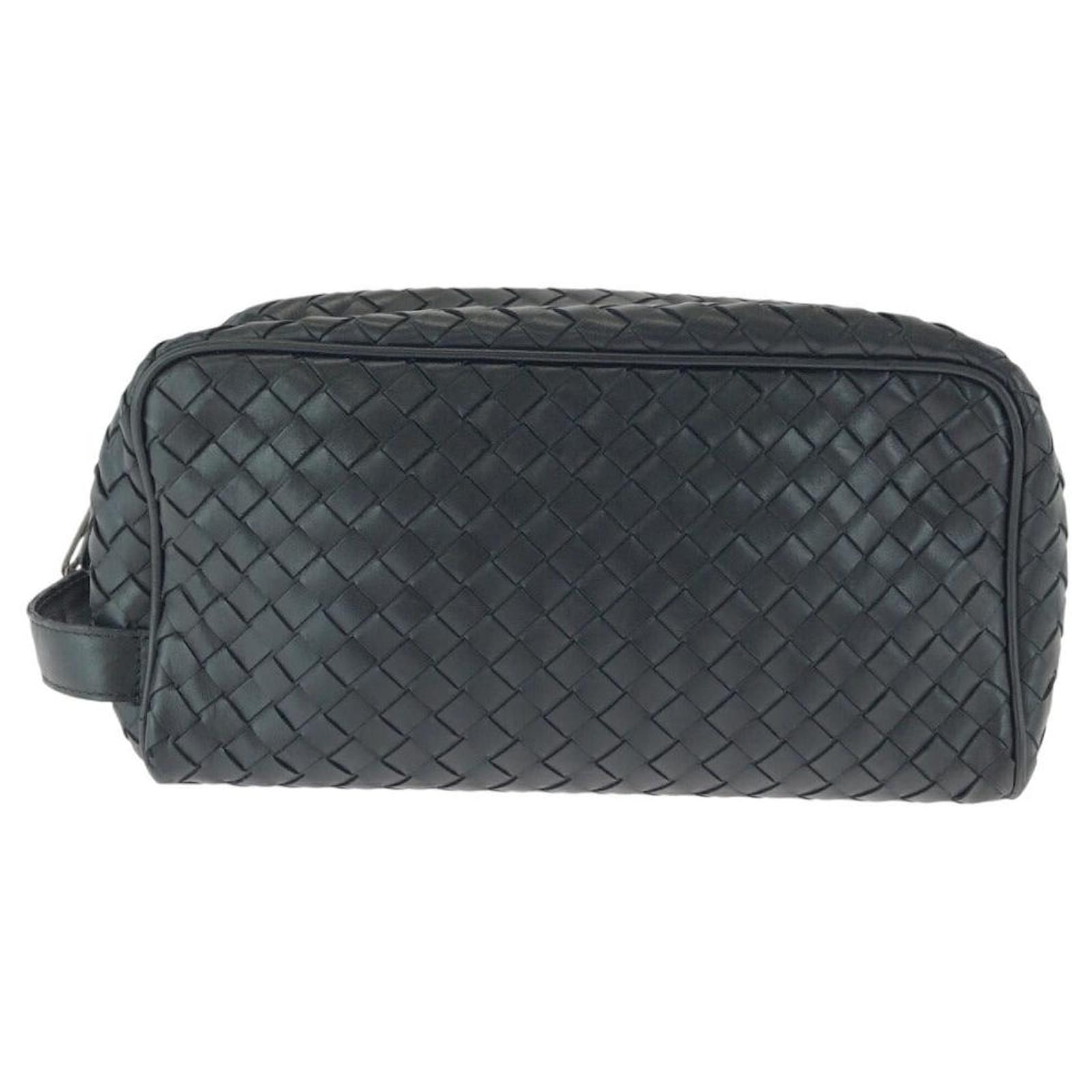 Bottega Veneta Leather Intrecciato Clutch Bag 174361 V4651 1000 Black  ref.2259271