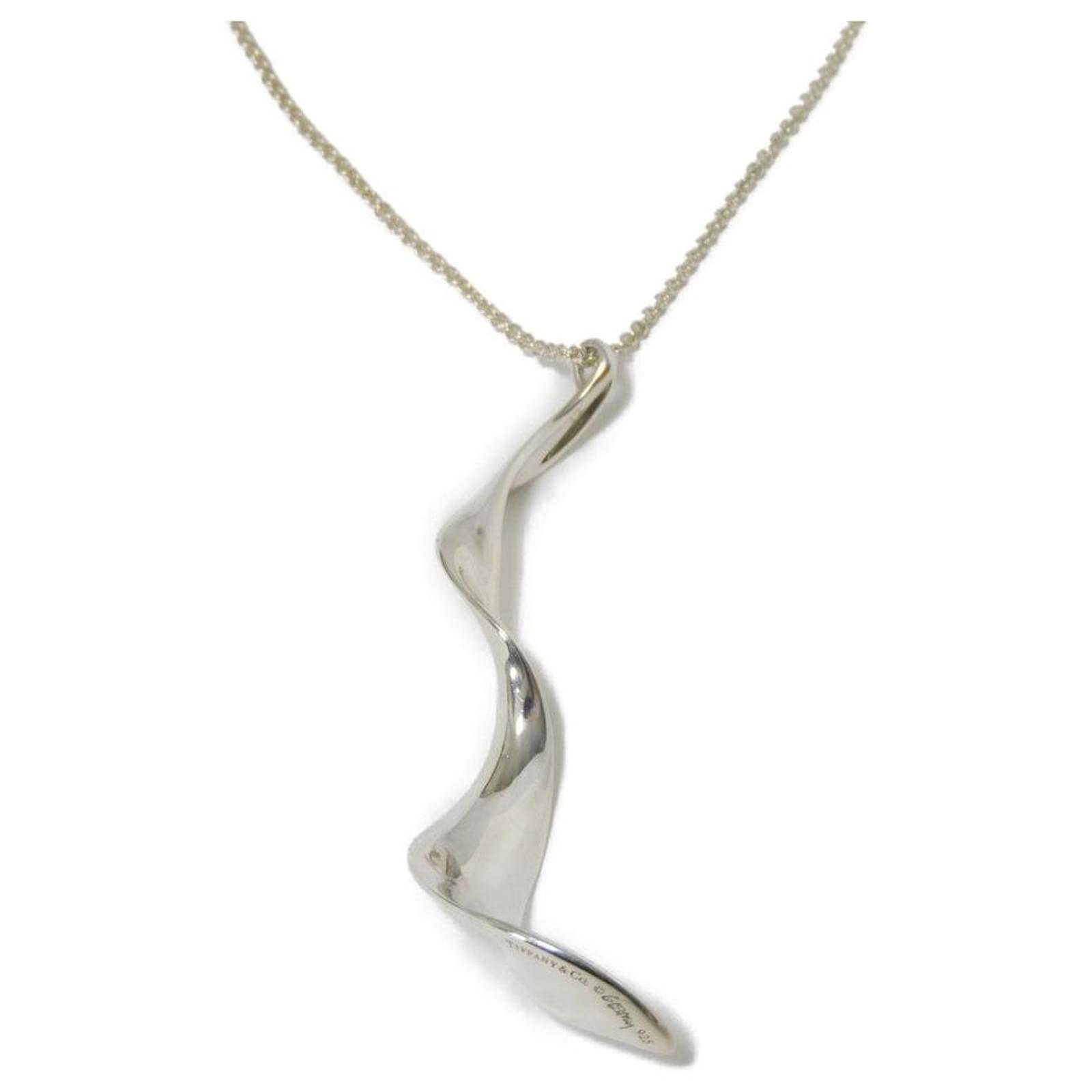 Tiffany & Co Tiffany Orchid Drop Pendant Necklace Silvery Metal  ref.2308907