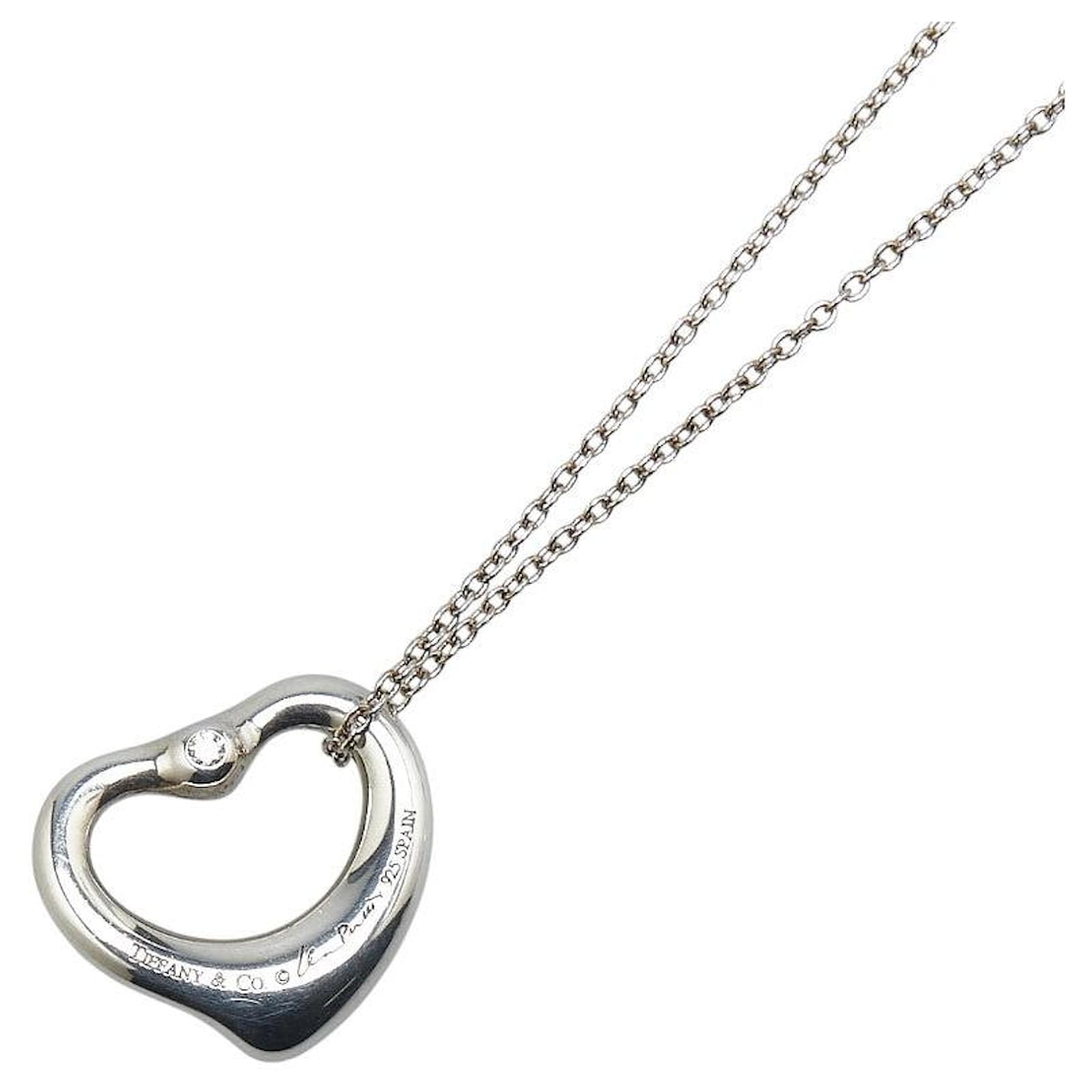 Tiffany & Co Tiffany Open Heart SV925 Necklace Silvery Metal  ref.2308978