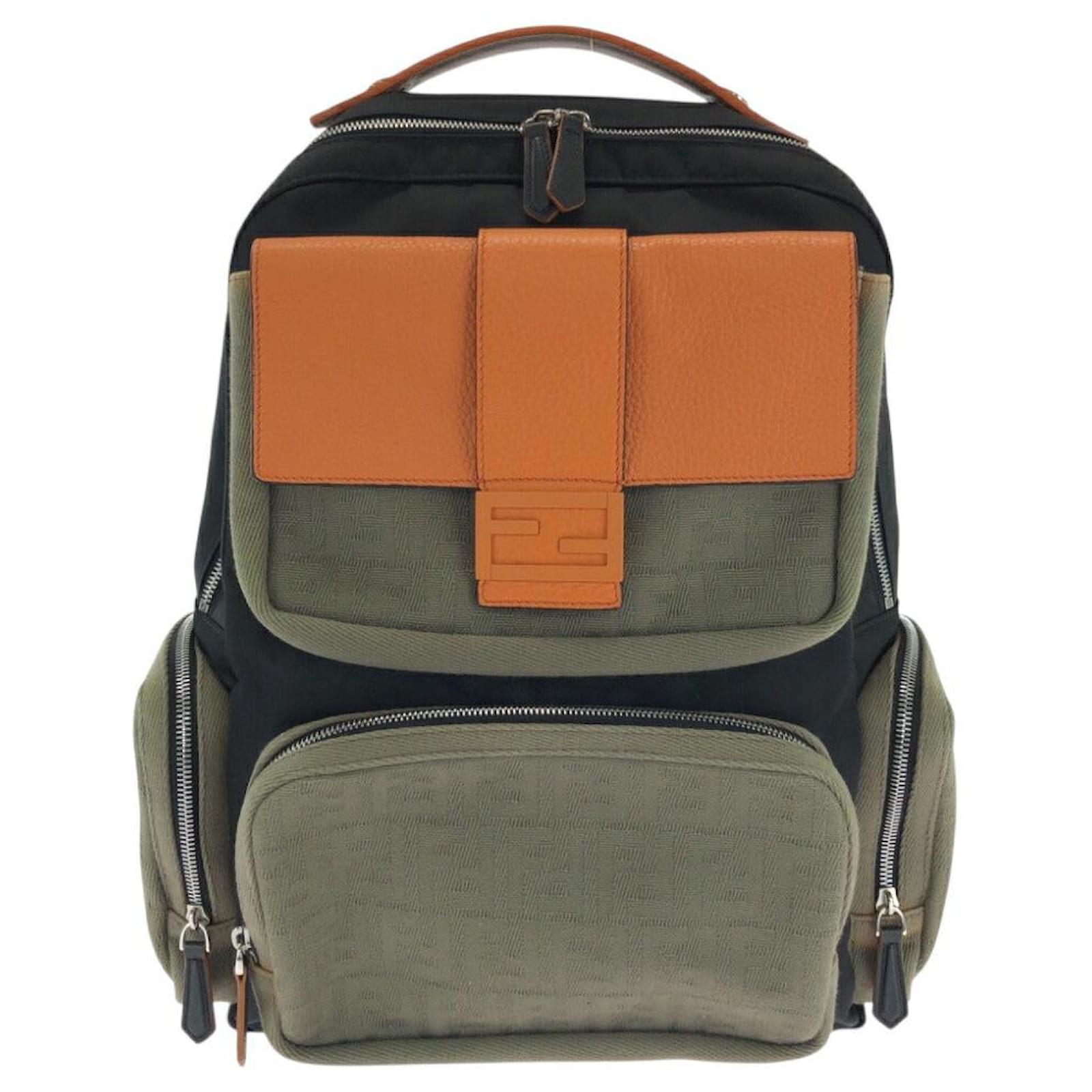 Fendi Canvas/Nylon Zucca Backpack 7VZ048 Black Cloth  ref.2259203