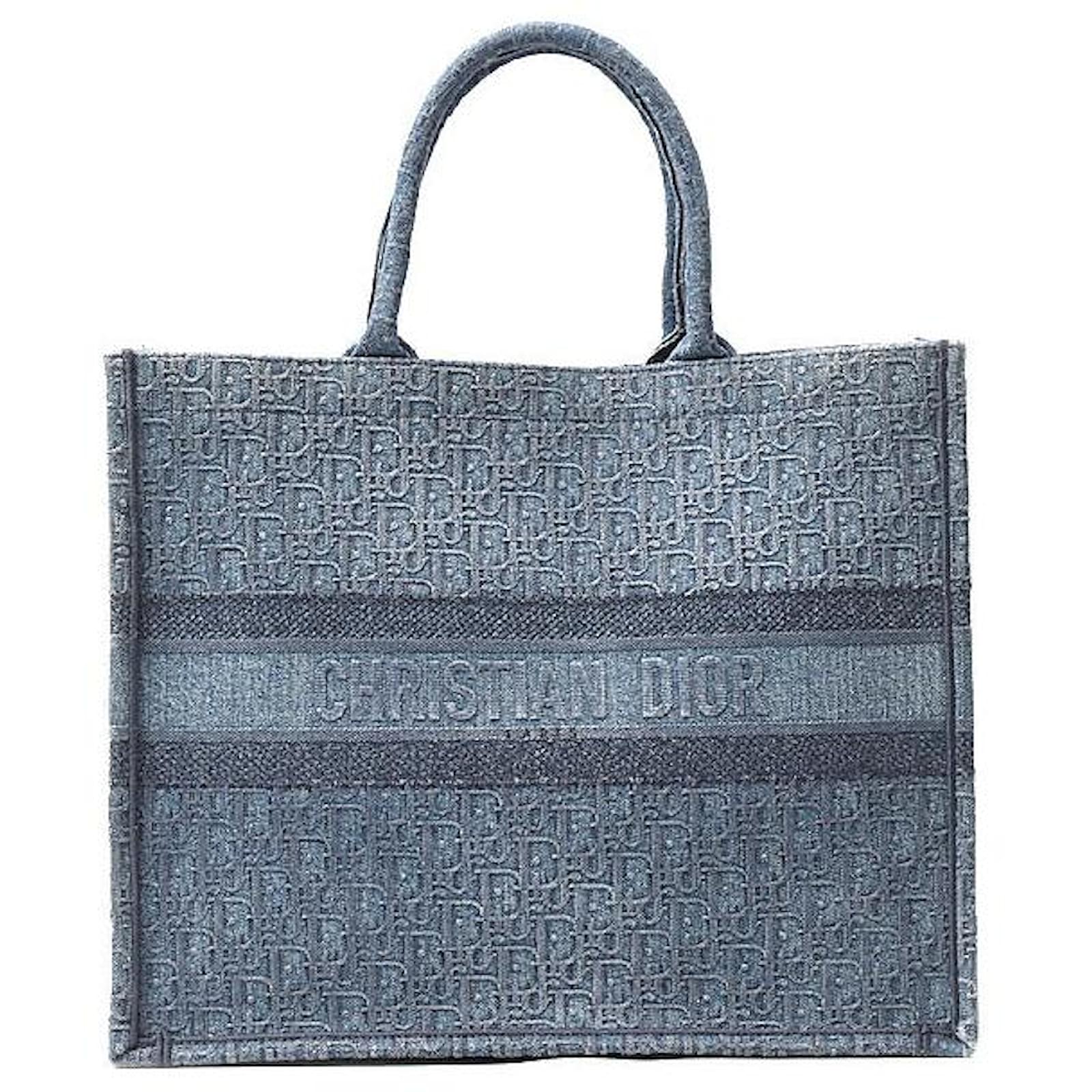 Christian Dior Book Tote Denim Tote Bag Blue  ref.2259100