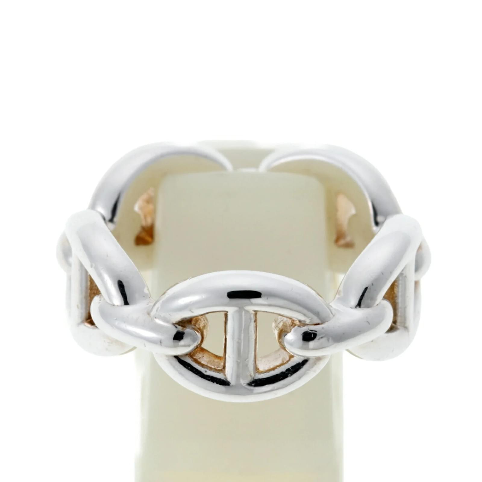Hermès Hermes Chaine d'Ancre Band Ring Silvery Silver  ref.2308490