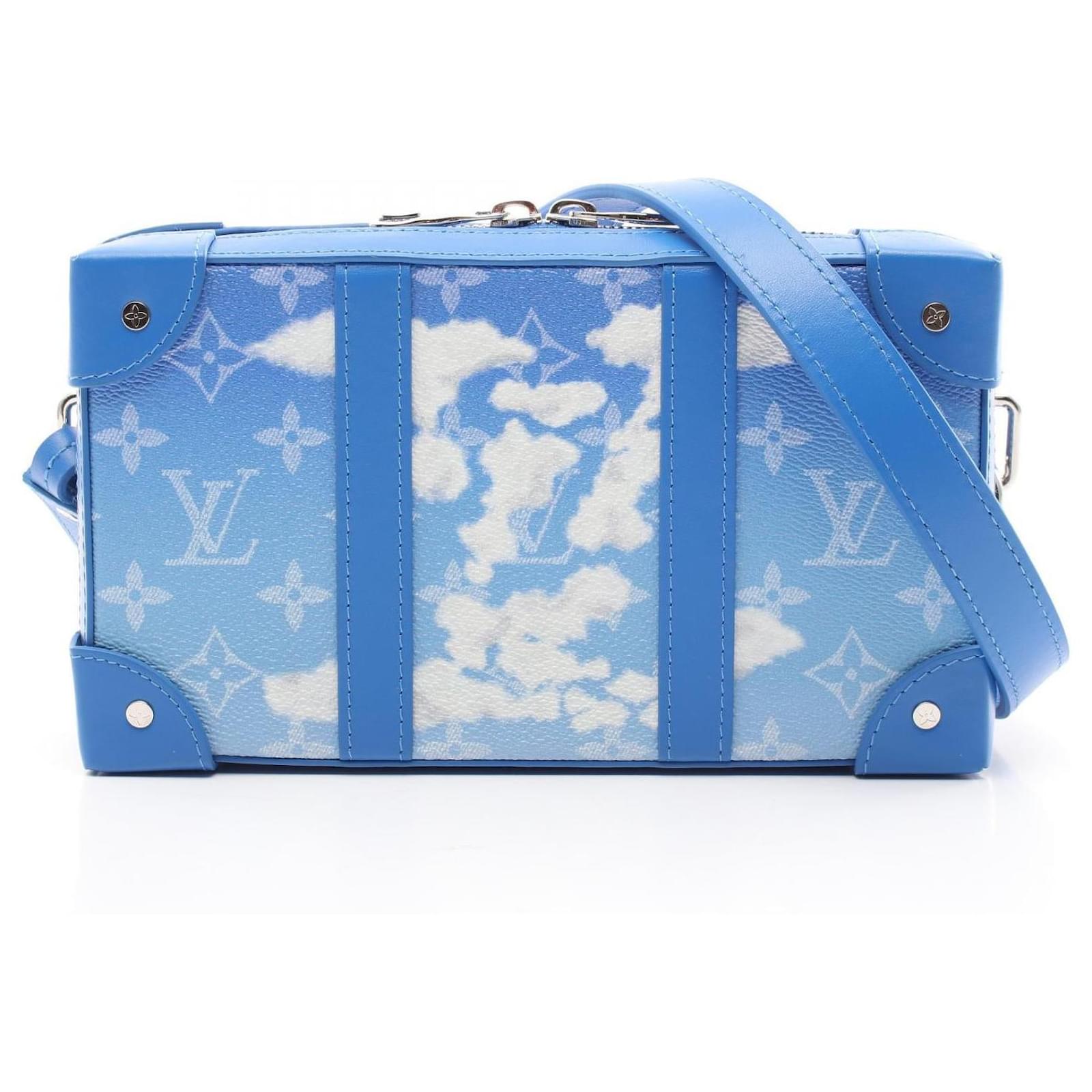 Louis Vuitton Monogram Clouds PVC Coated Canvas × Leather Soft Trunk Wallet 2way Shoulder Bag M45432 Blue Cloth  ref.2256885