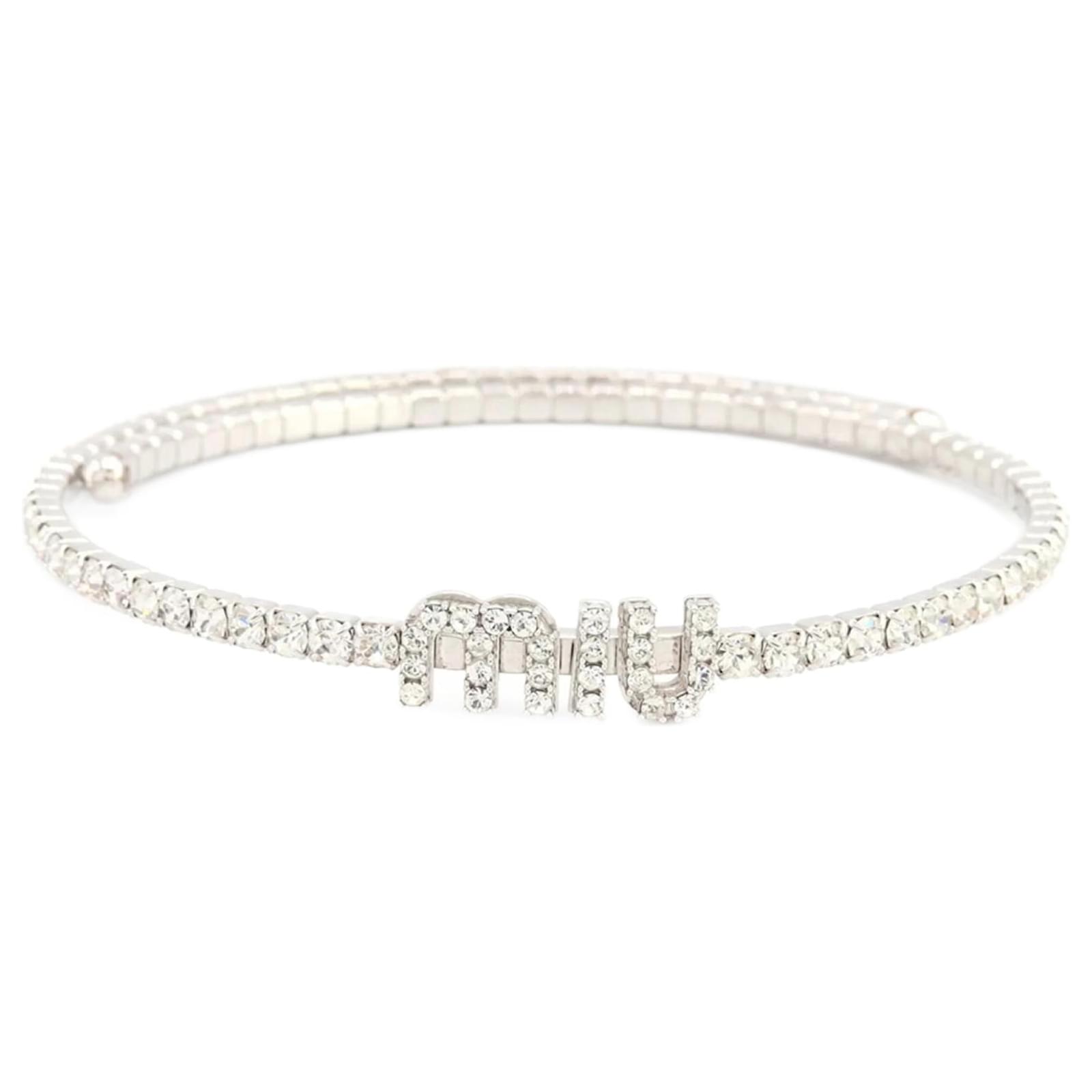 Miu Miu Silver Choker Necklace Silvery Metal  ref.2303653