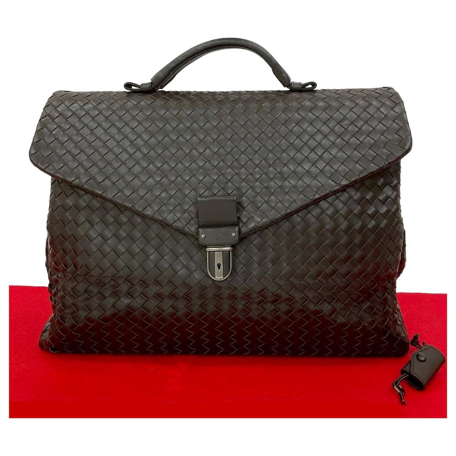 Bottega Veneta Intrecciato Leather Briefcase Metallic Bronze  ref.2257243