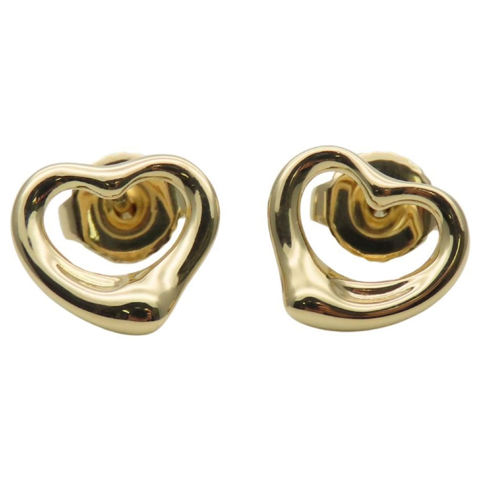 Tiffany & Co Tiffany Elsa Peretti Heart Stud Earrings Golden Yellow gold  ref.2296196