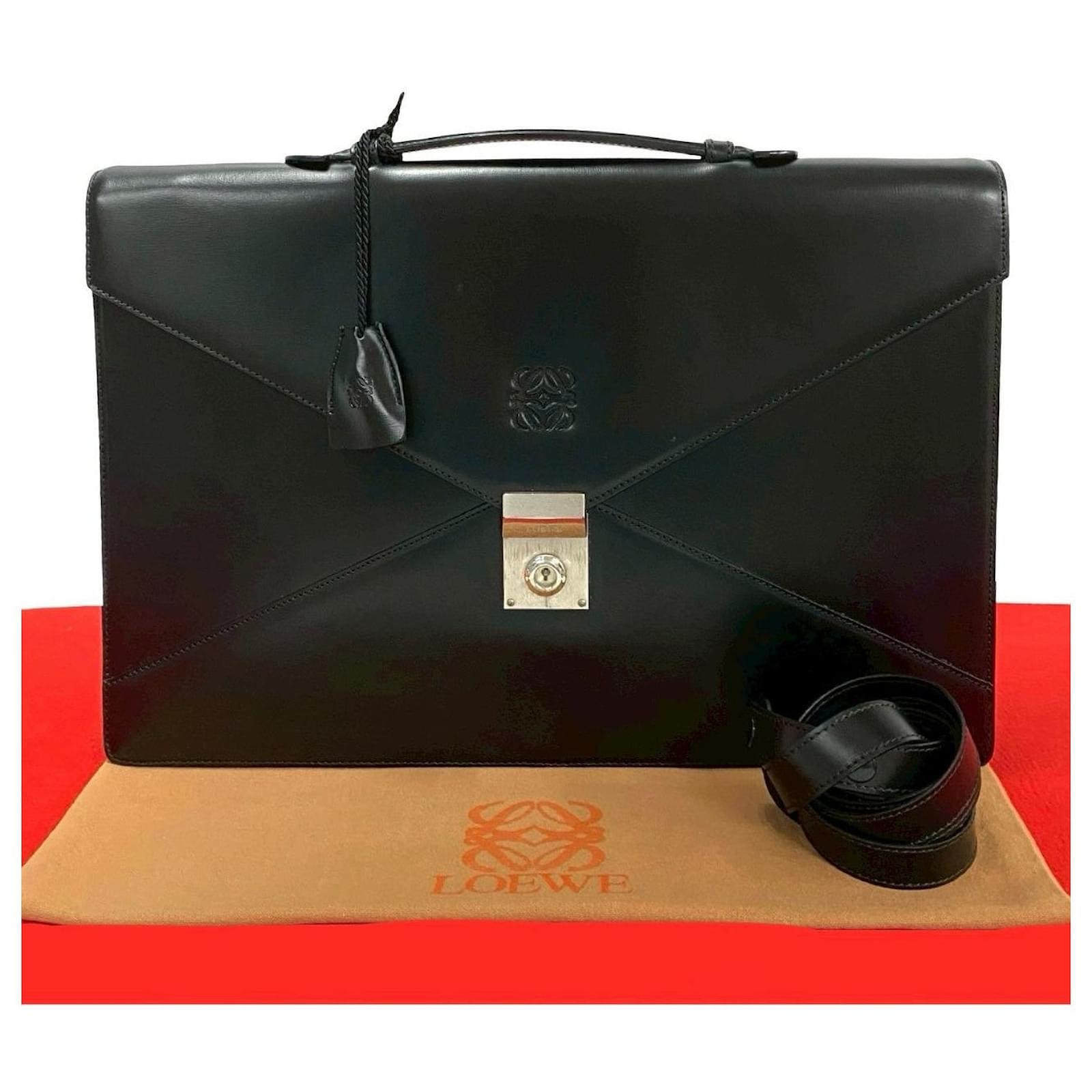 Loewe Anagram 2way business bag Black Leather  ref.2257090