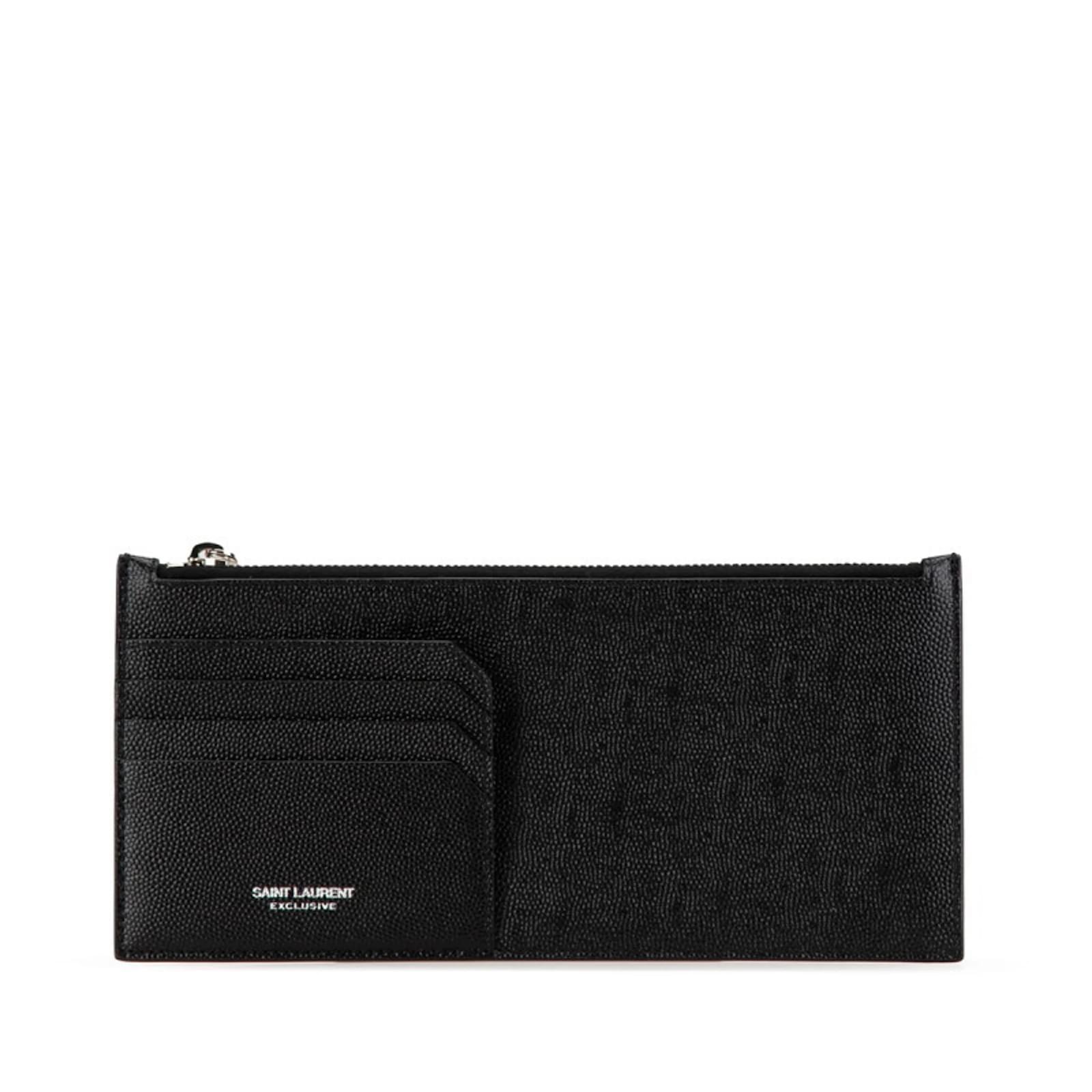Saint Laurent Black Leather Card Case  ref.2094317