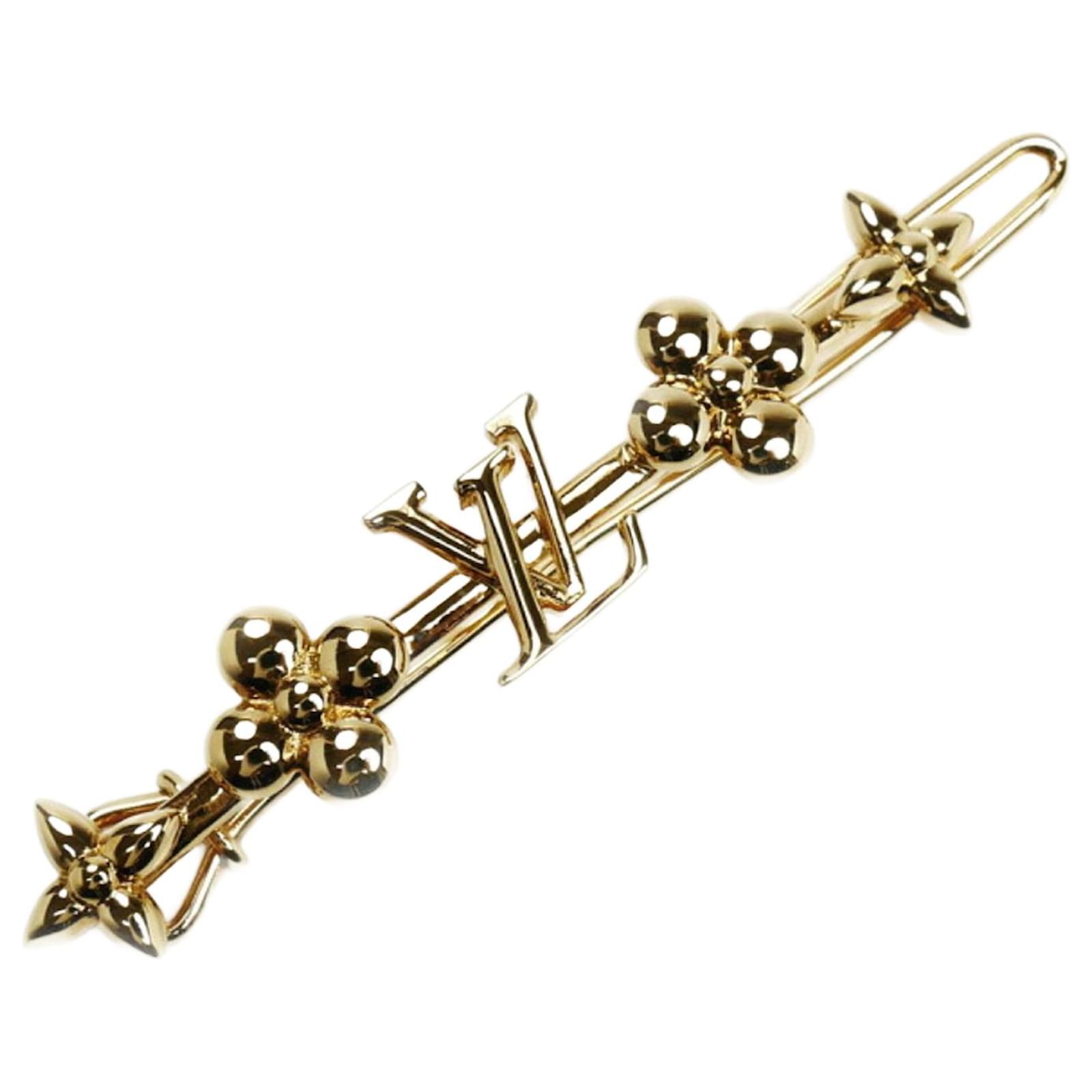 Louis Vuitton Gold Plated Baby Barrette Hair Clip Golden Gold-plated  ref.2295491