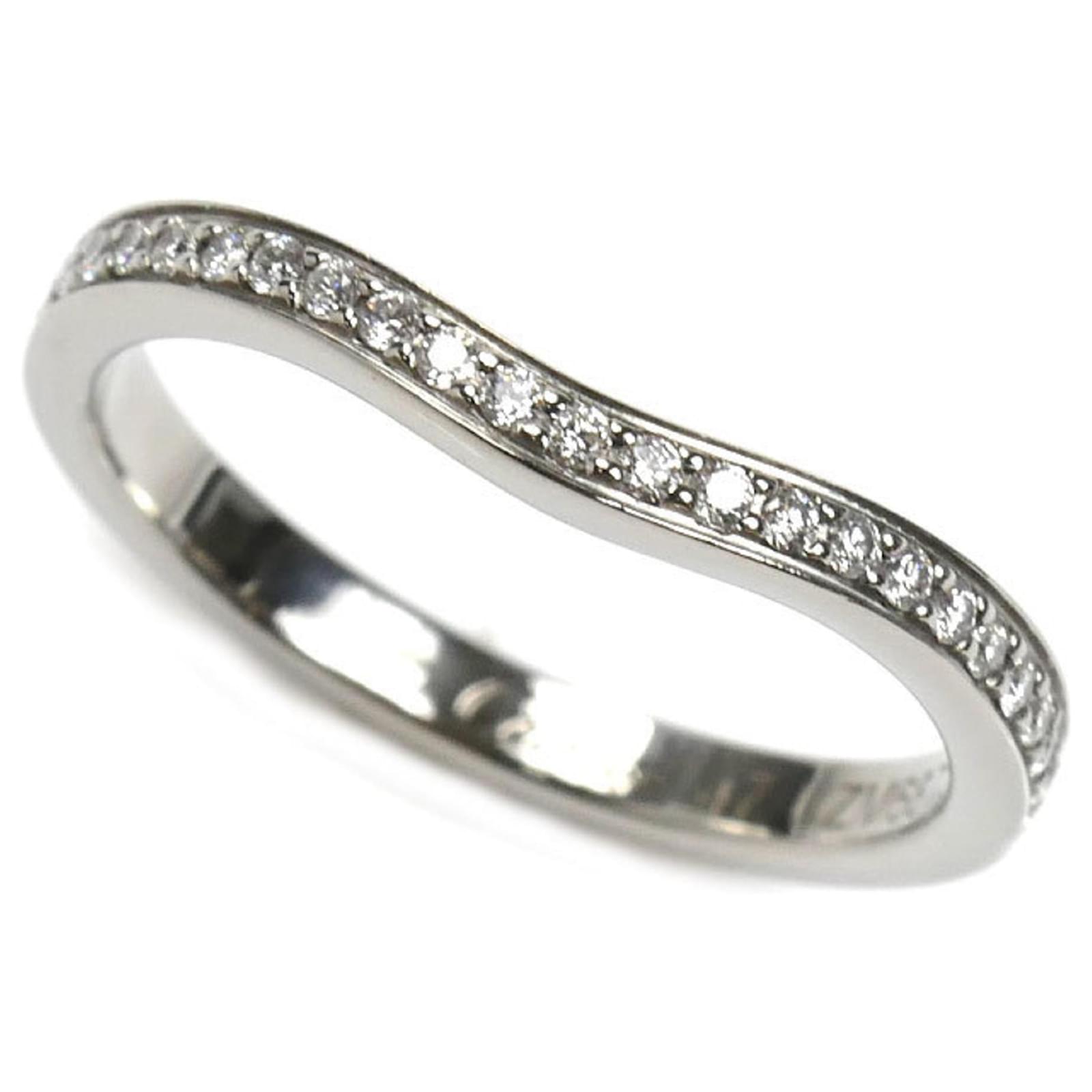 Cartier Platinum Ballerina Curve Half Eternity Diamond Ring  ref.2295148