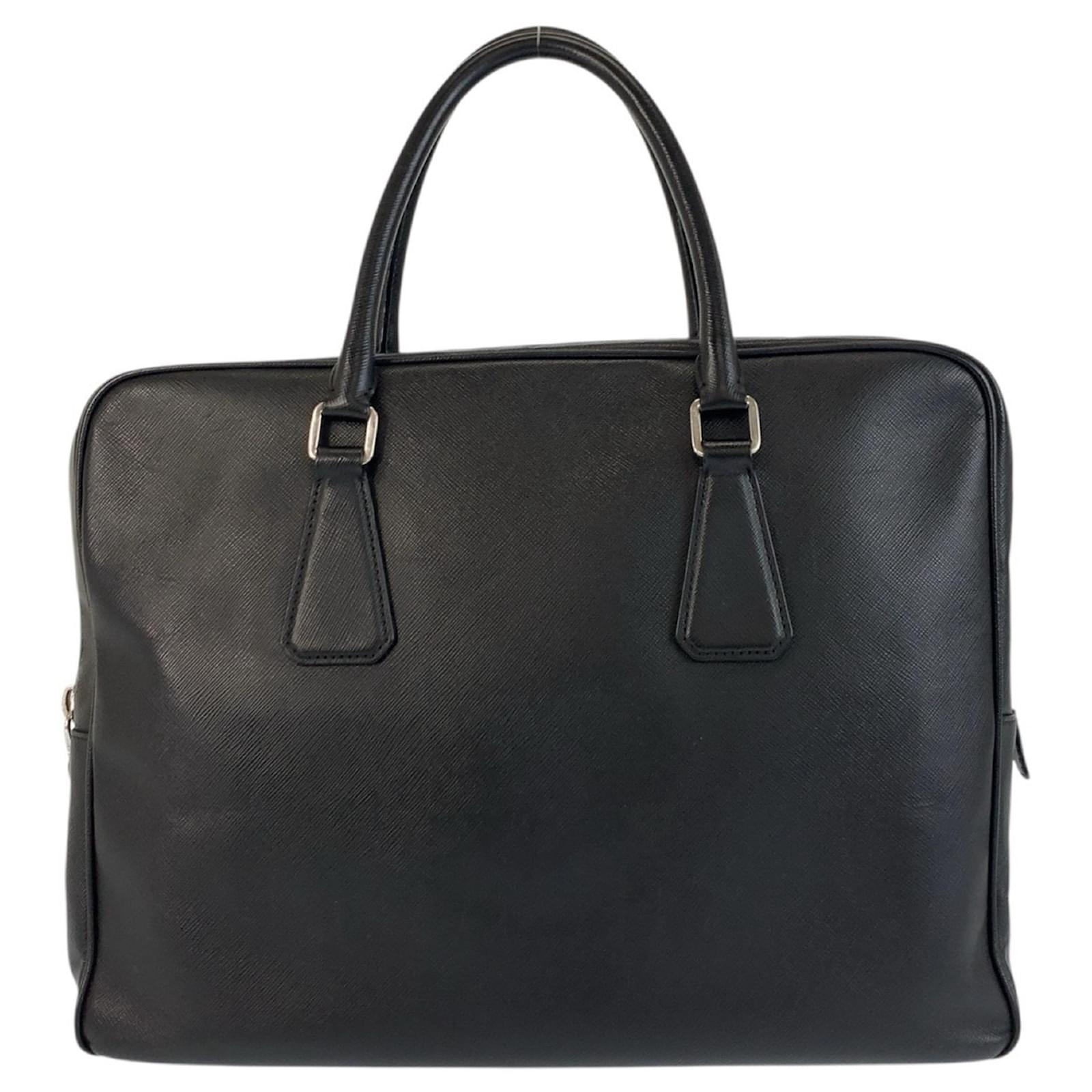 Prada Saffiano Black Leather Briefcase  ref.2253390