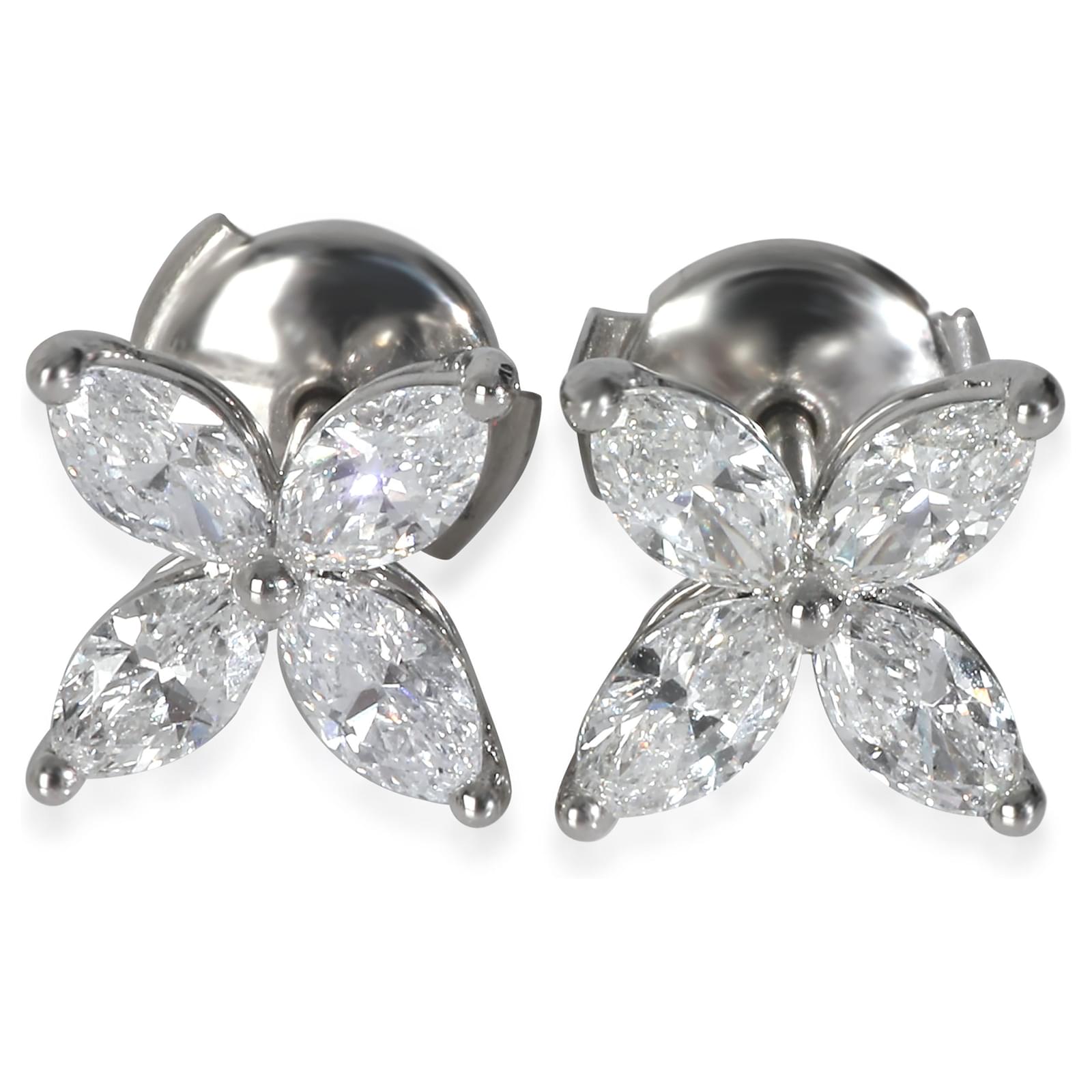 Tiffany & Co. Platinum Diamond Large Model Victoria Earrings  ref.2294711
