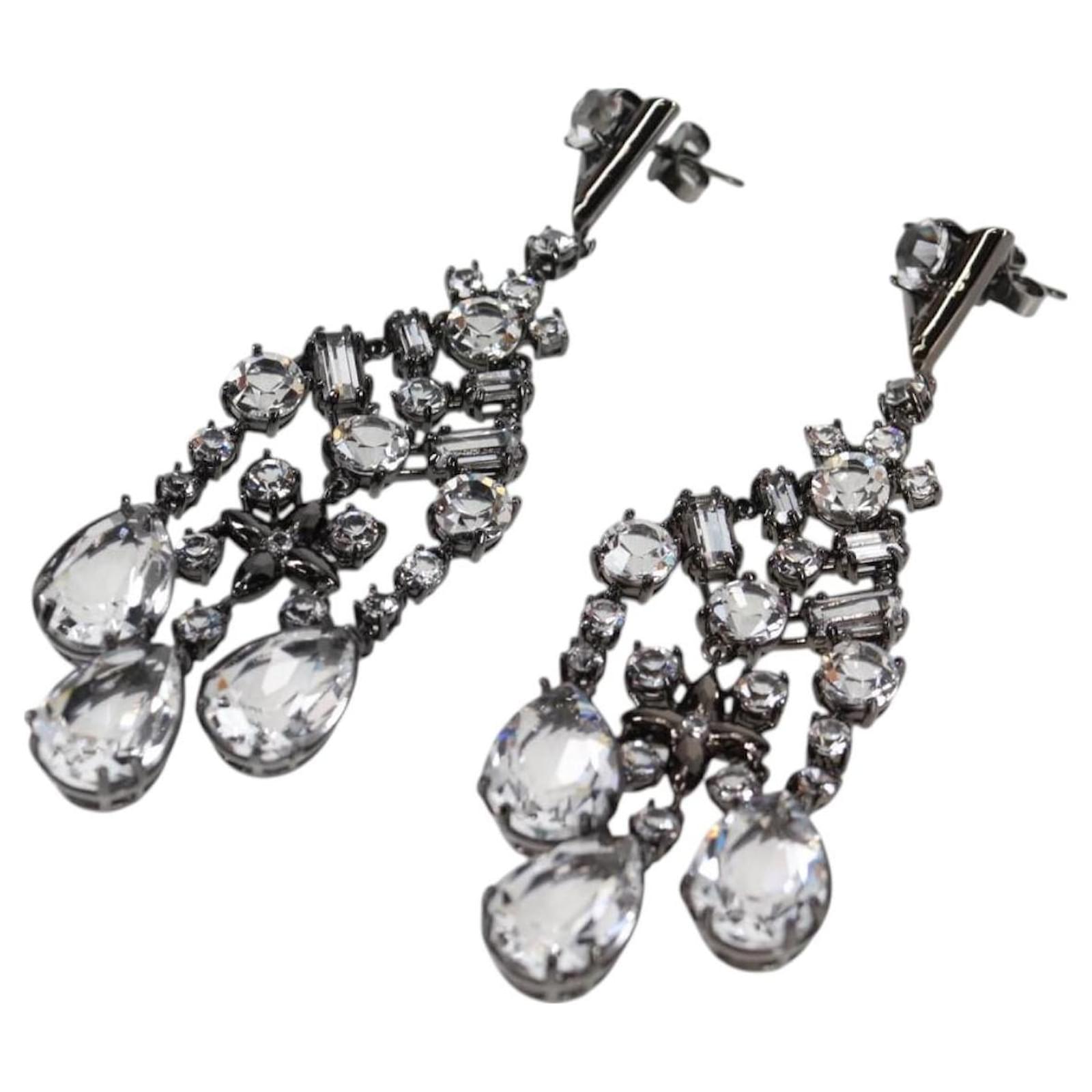 LOUIS VUITTON Pierce LV Chandelier Metal Silver Tone M02180 LV Auth 118796M  ref.2294484