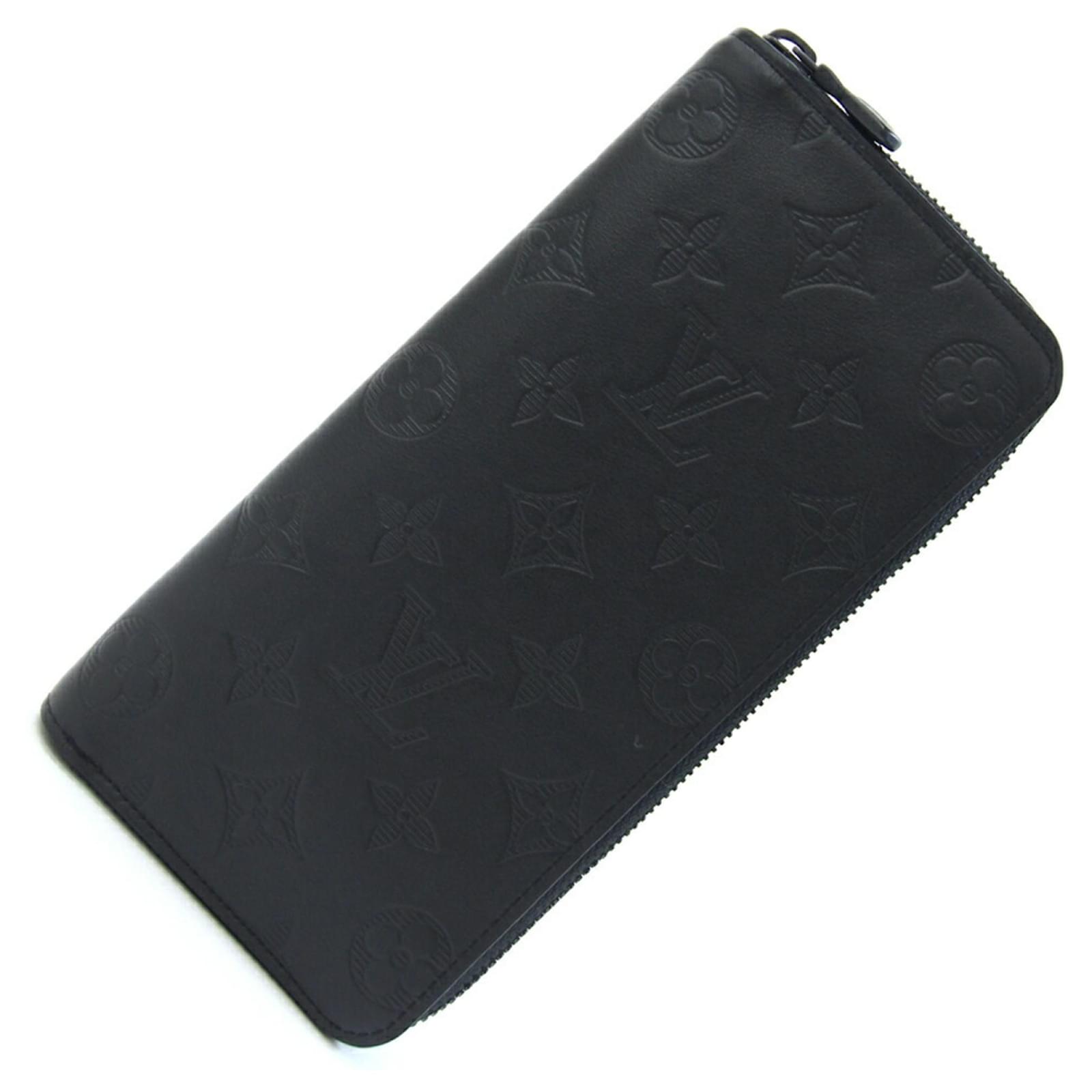 Louis Vuitton Monogram Shadow Long Wallet Black Cloth  ref.2249520