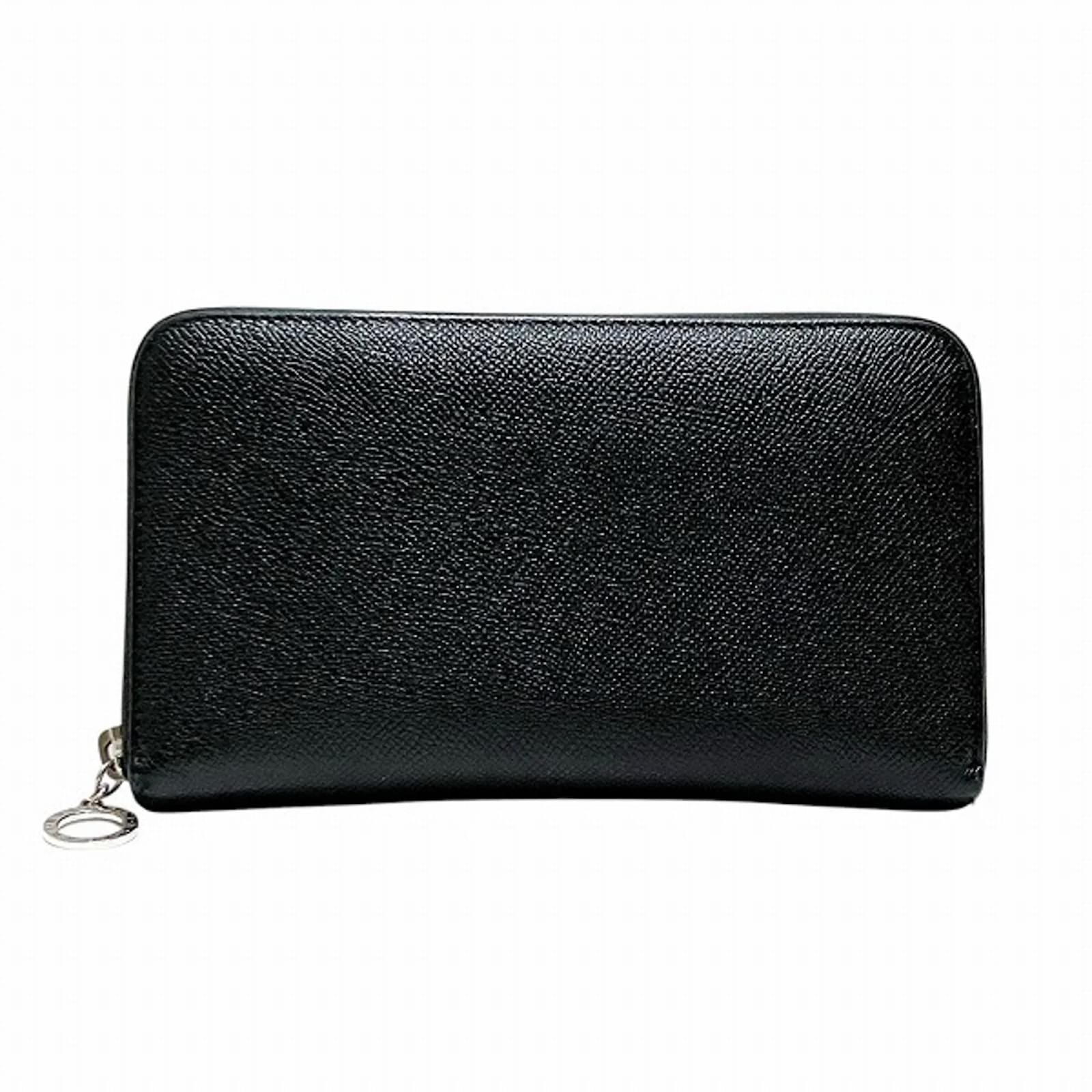 Bulgari Bvlgari Man Round Black Long Wallet Leather  ref.1870559