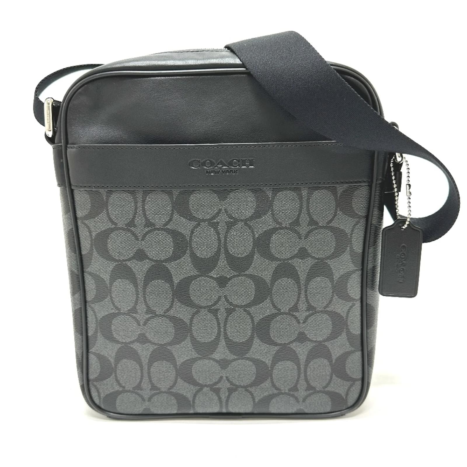 Coach F71764 Flight Shoulder Bag Black Leather  ref.2027437