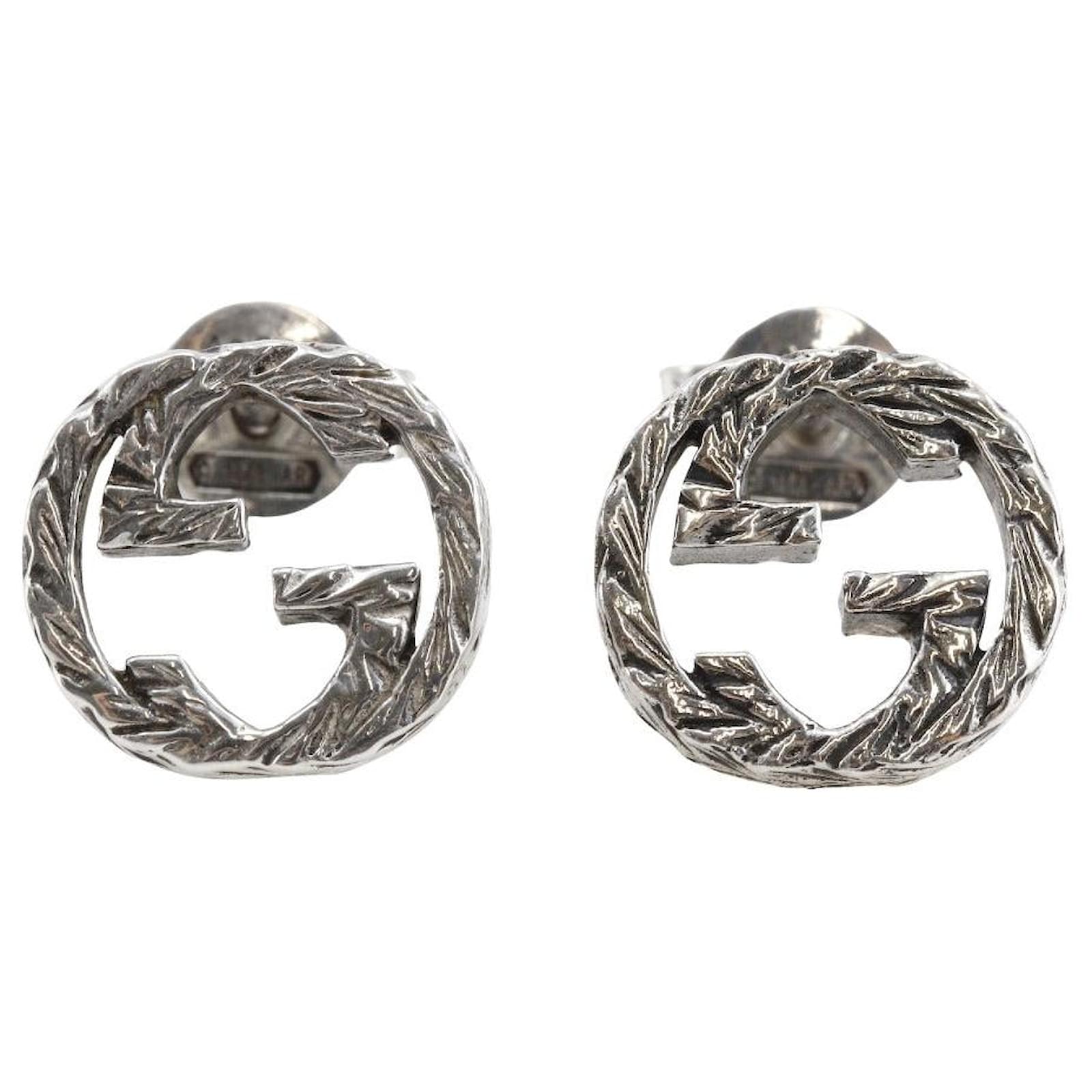 Gucci Interlocking G Metal Earrings Silver Silvery  ref.2293609