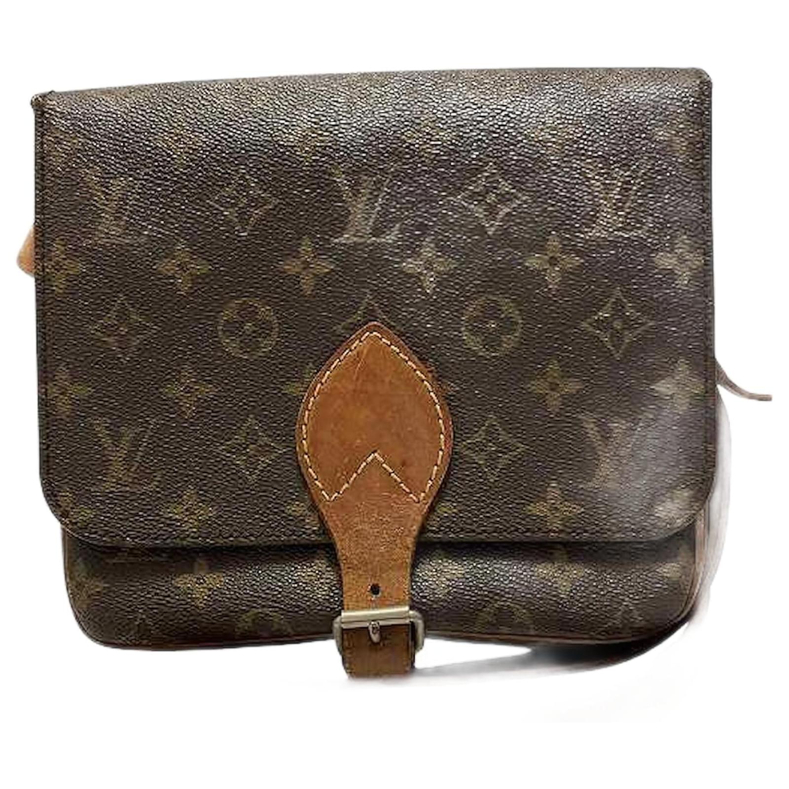 Louis Vuitton Cartouchiere Monogram Shoulder Bag Brown Cloth  ref.2240677