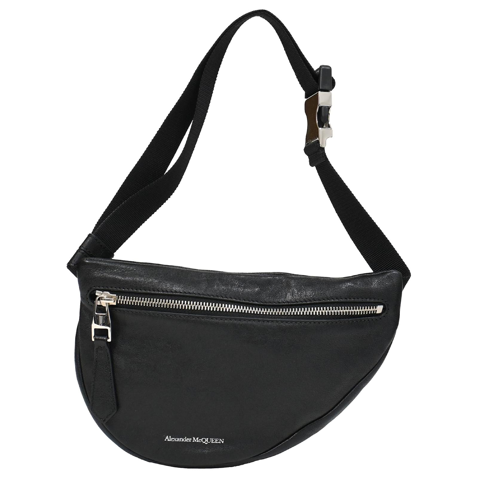 Alexander McQueen Logo Belt Bag in Black Leather  ref.2148500