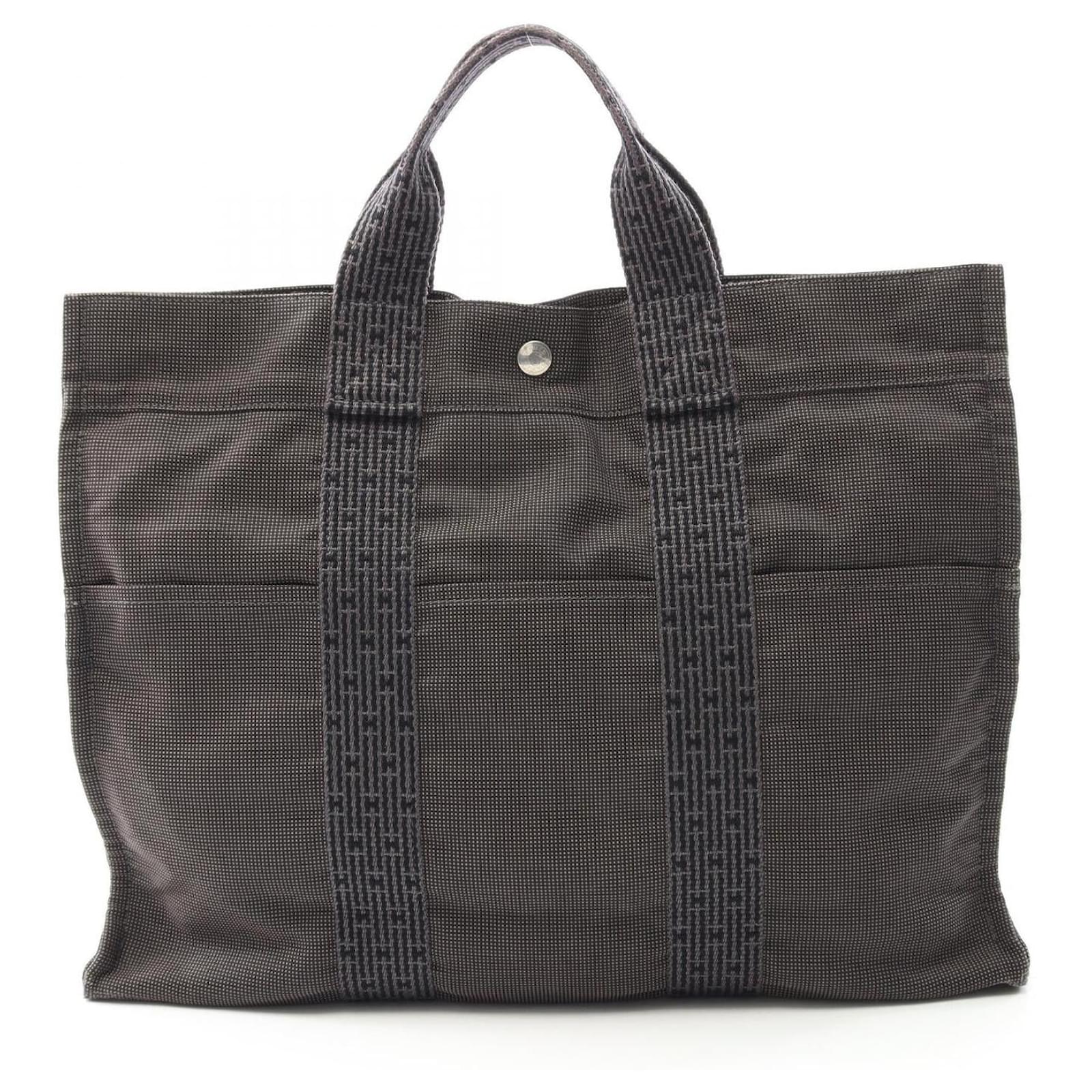 Hermès Hermes Herline Nylon Canvas Tote Bag Grey Cloth  ref.2239548
