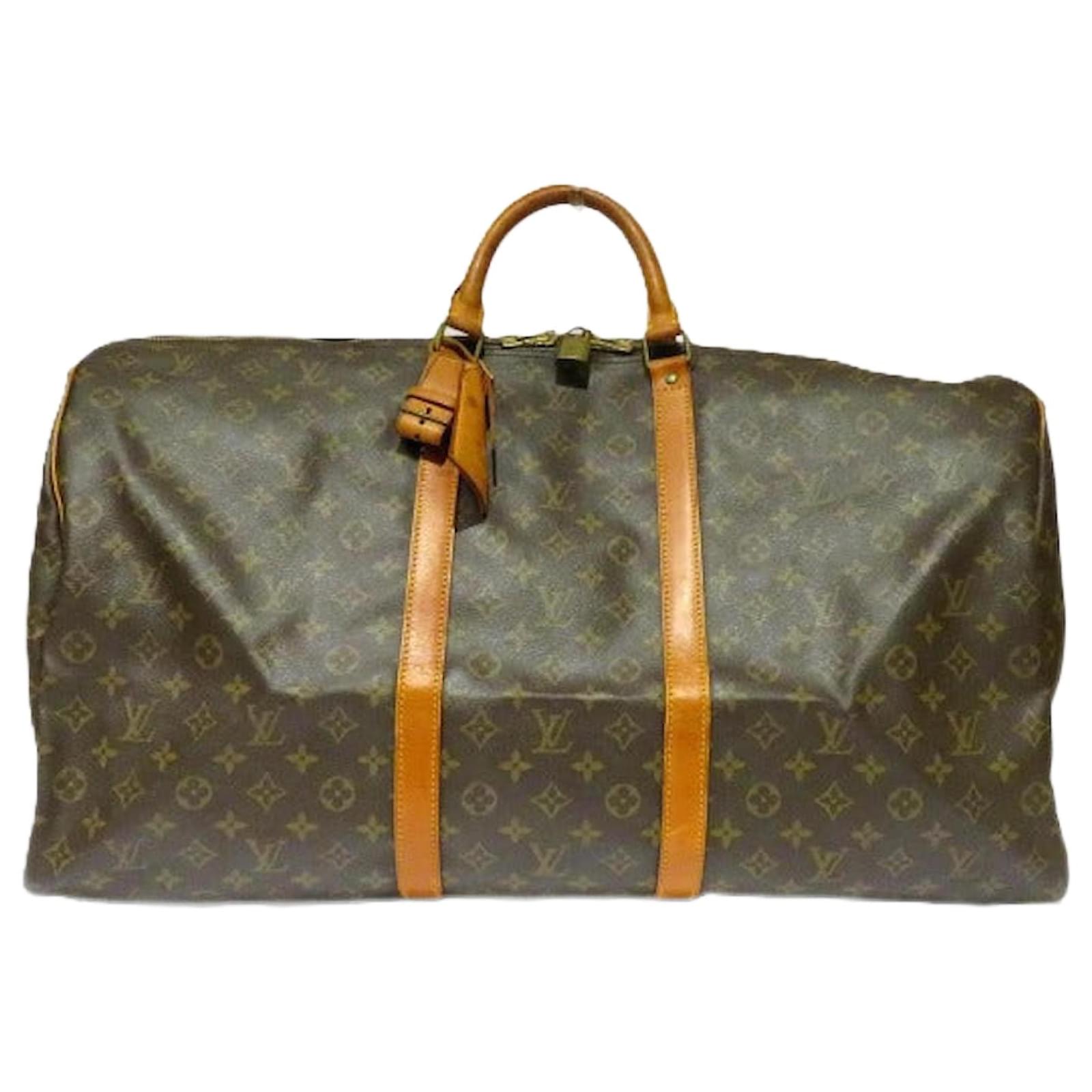 Louis Vuitton Keepall Monogram Boston Bag Brown Cloth  ref.2239467