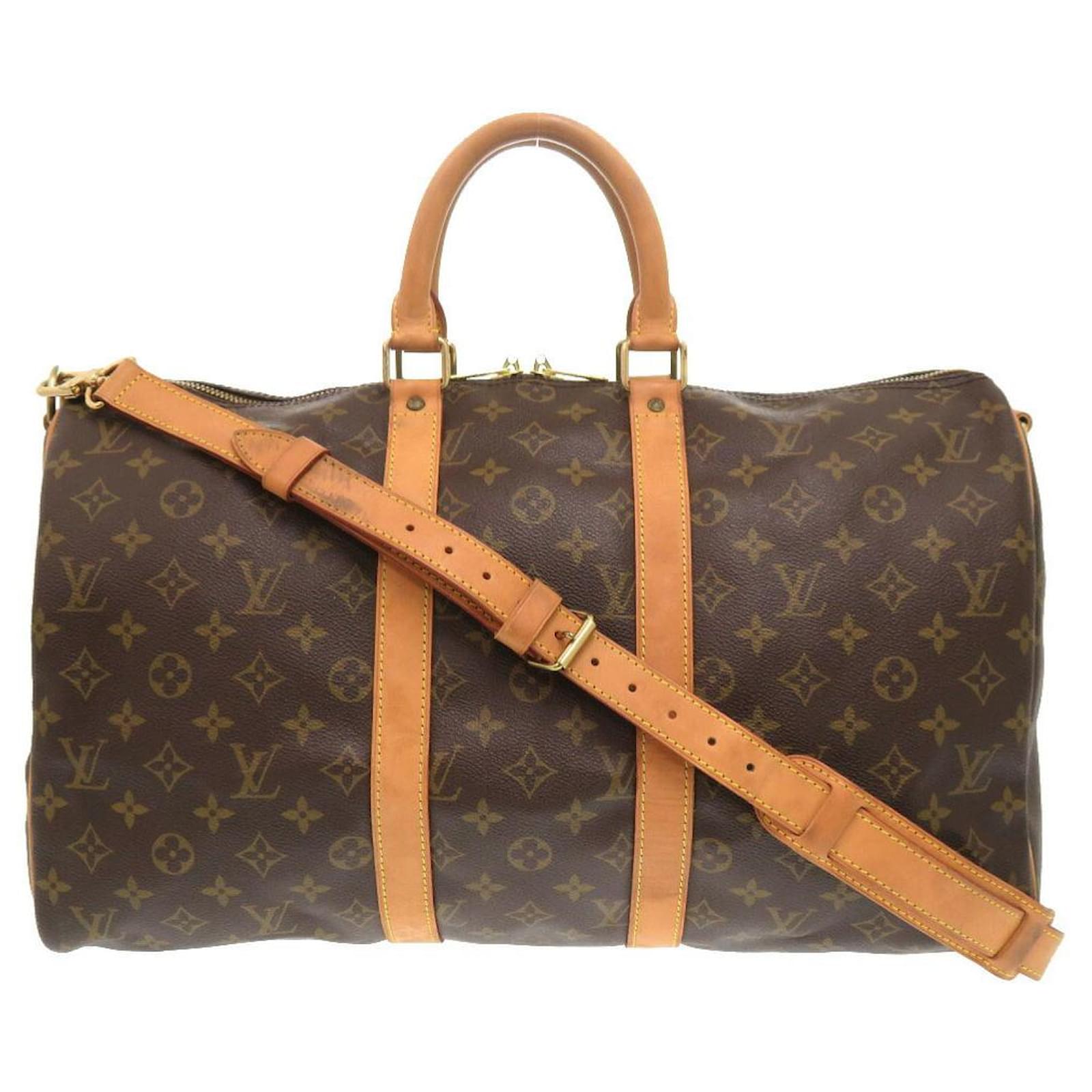 Louis Vuitton Keepall Bandouliere 45 Monogram Boston Bag Brown Patent leather  ref.2238309