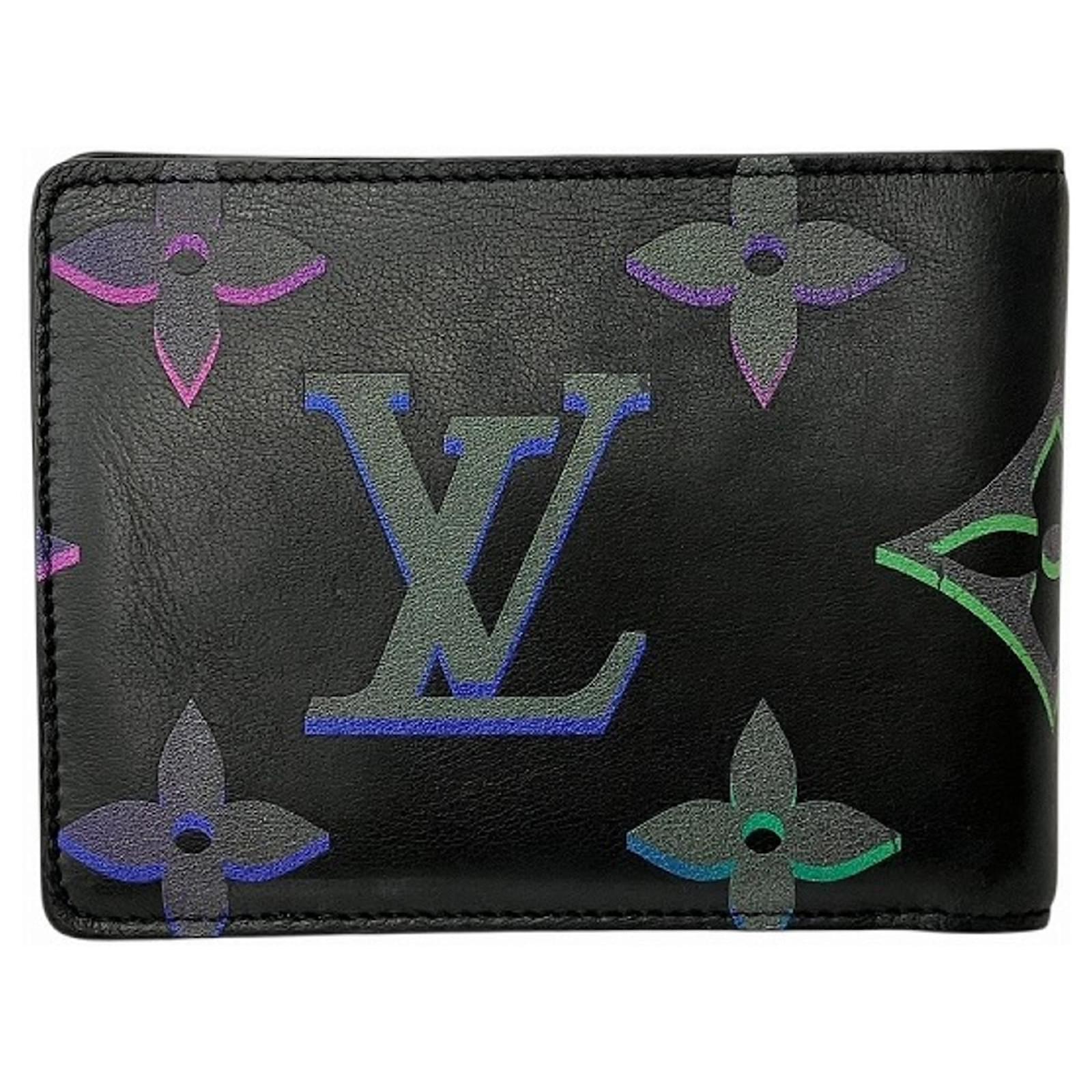 Louis Vuitton Monogram Portefeuille Multiple Bi-fold Wallet Black Leather  ref.2237744