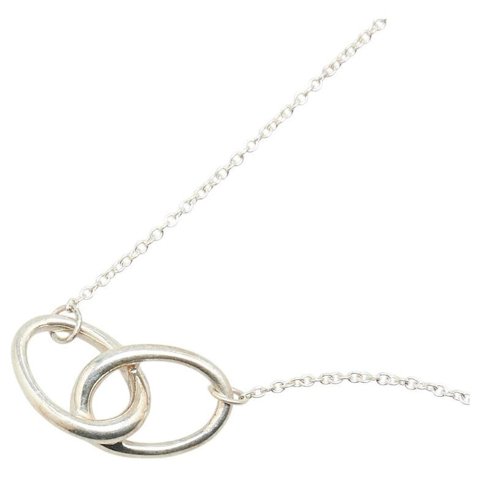 Tiffany & Co Tiffany Double Loop SV925 Necklace Silvery Metal  ref.2292124
