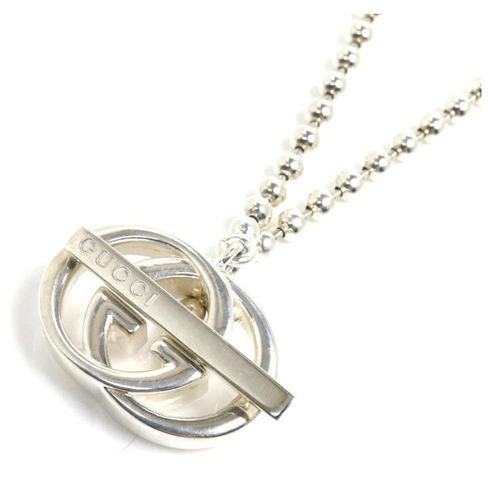 Gucci Silver 925 Interlocking G Necklace  ref.1745140