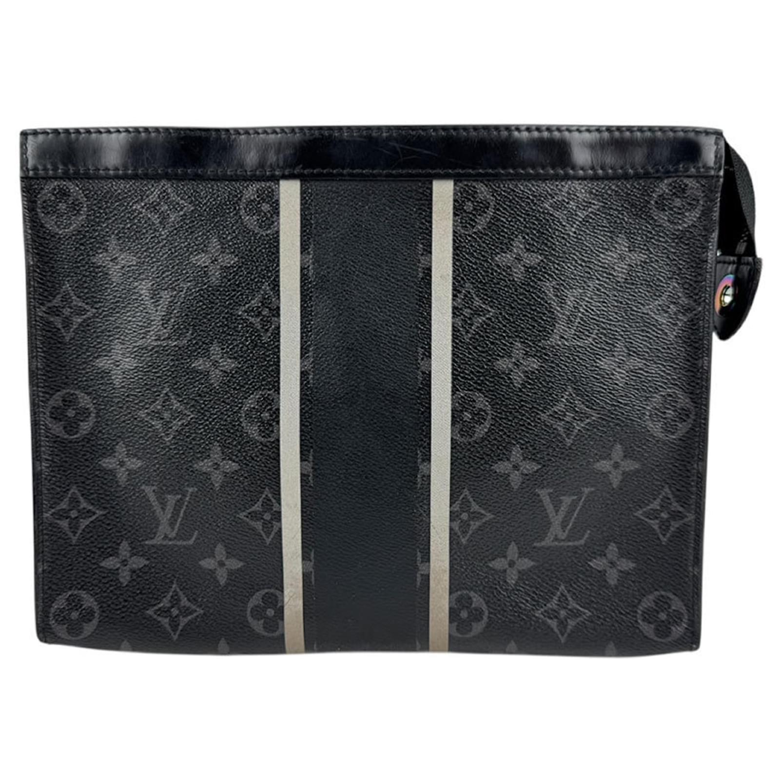 Louis Vuitton Clutch Bag x Fragment Monogram Expris Pochette Voyage MM Brown Black Plastic  ref.2234601